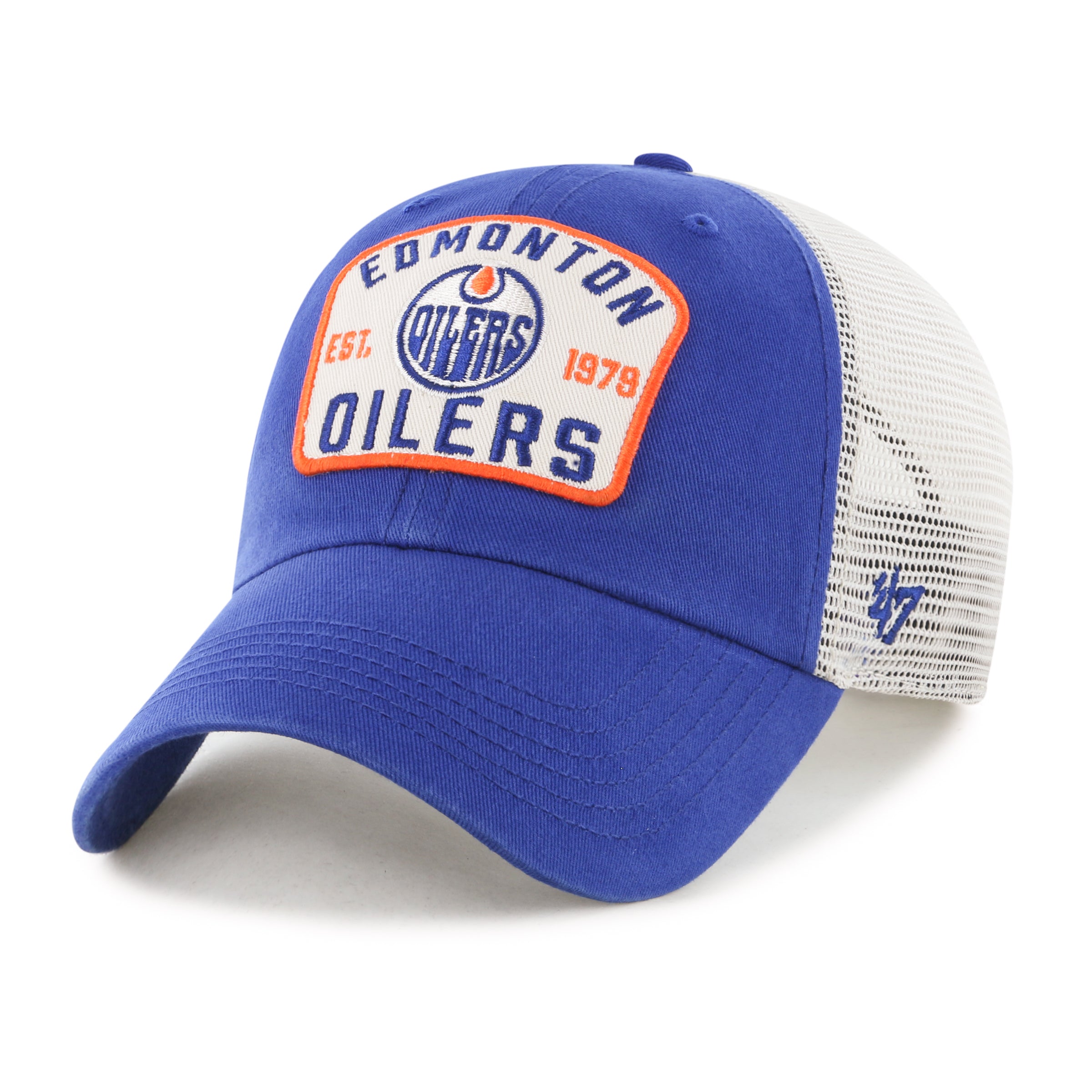 Edmonton Oilers NHL 47 Brand Men's Royal Mccall Clean Up Adjustable Hat