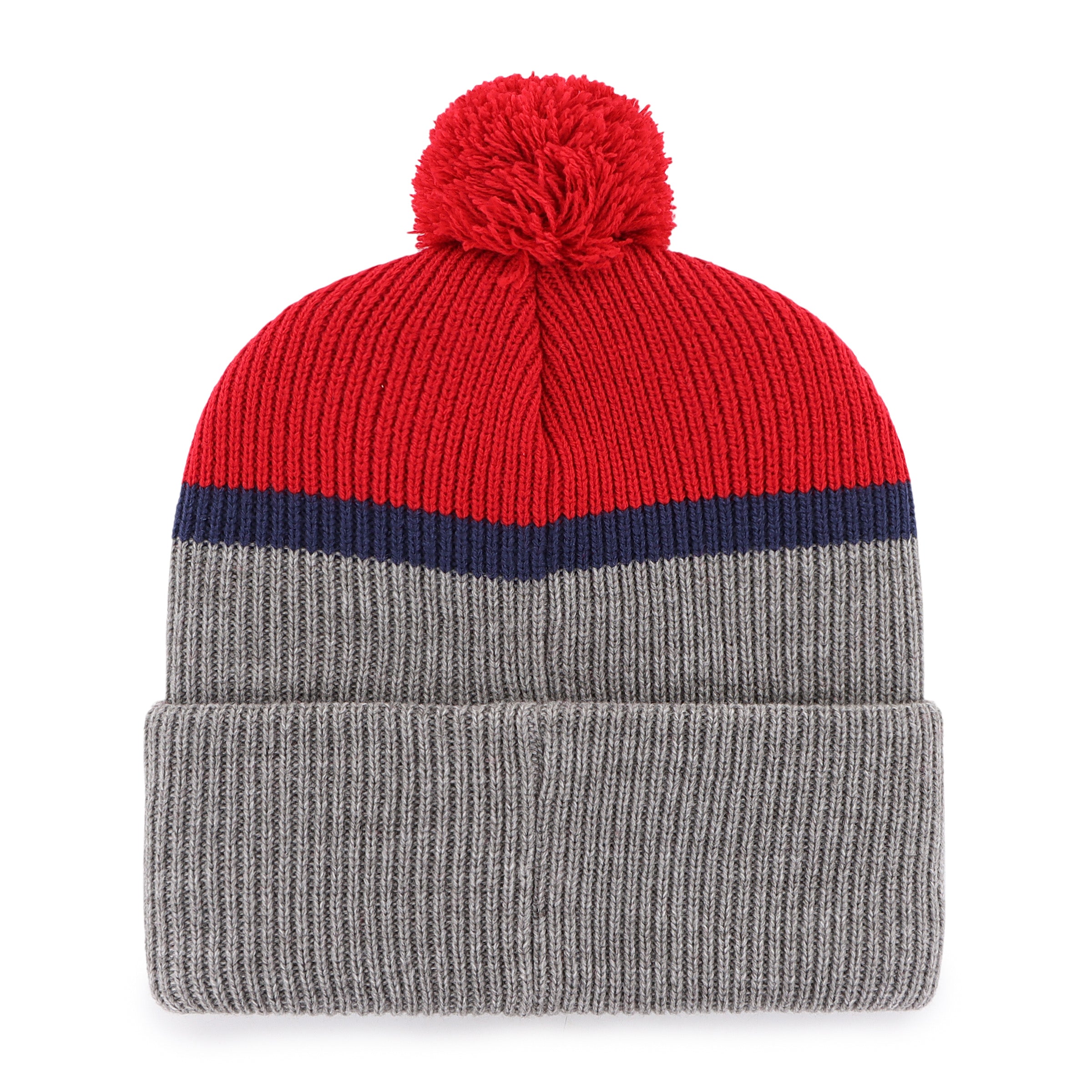 Chandail à pompon en tricot rouge/gris à revers fendu des Canadiens de Montréal LNH 47 Brand pour hommes