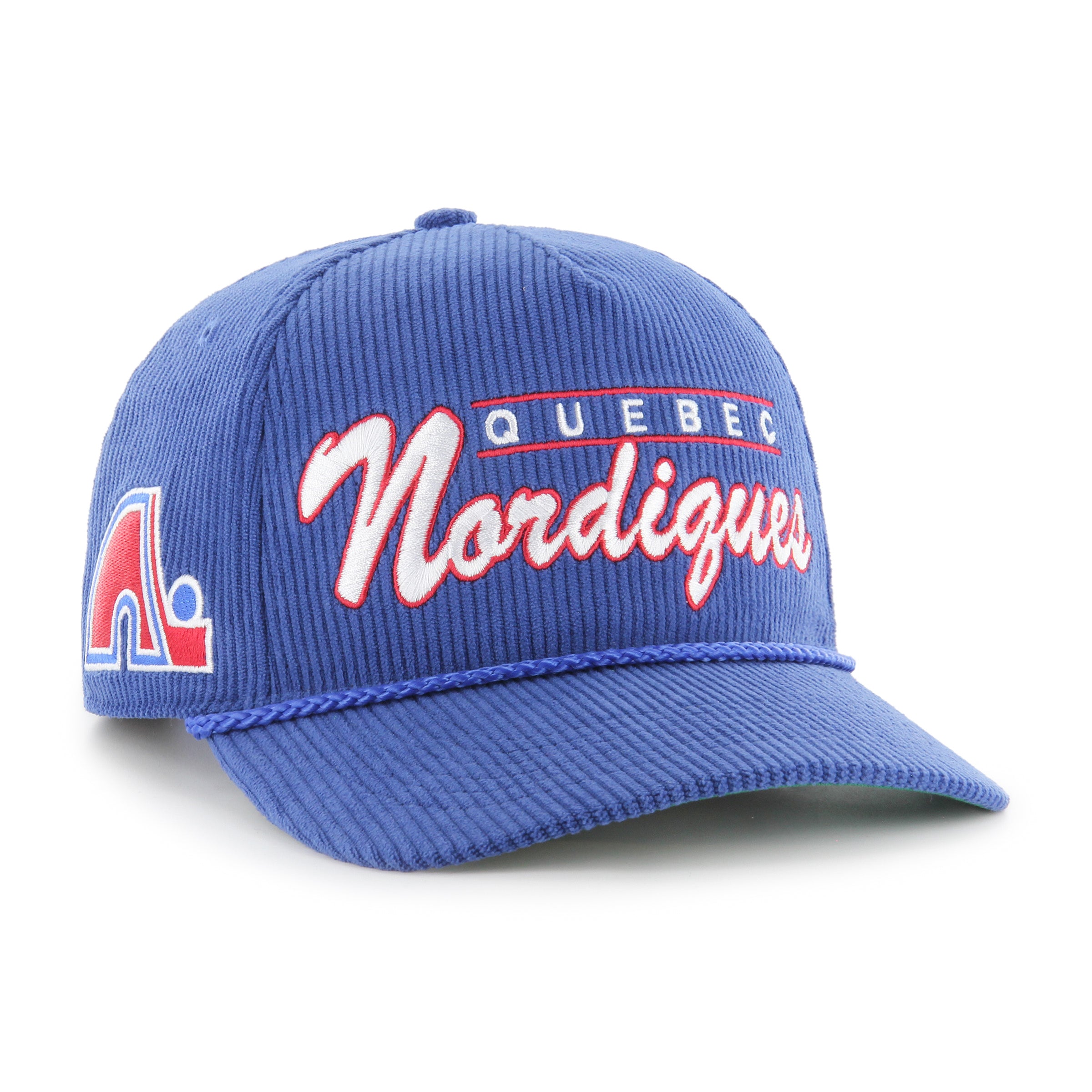 Quebec Nordiques NHL 47 Brand Men's Royal Double Header Thick Cord Hitch Snapback Hat