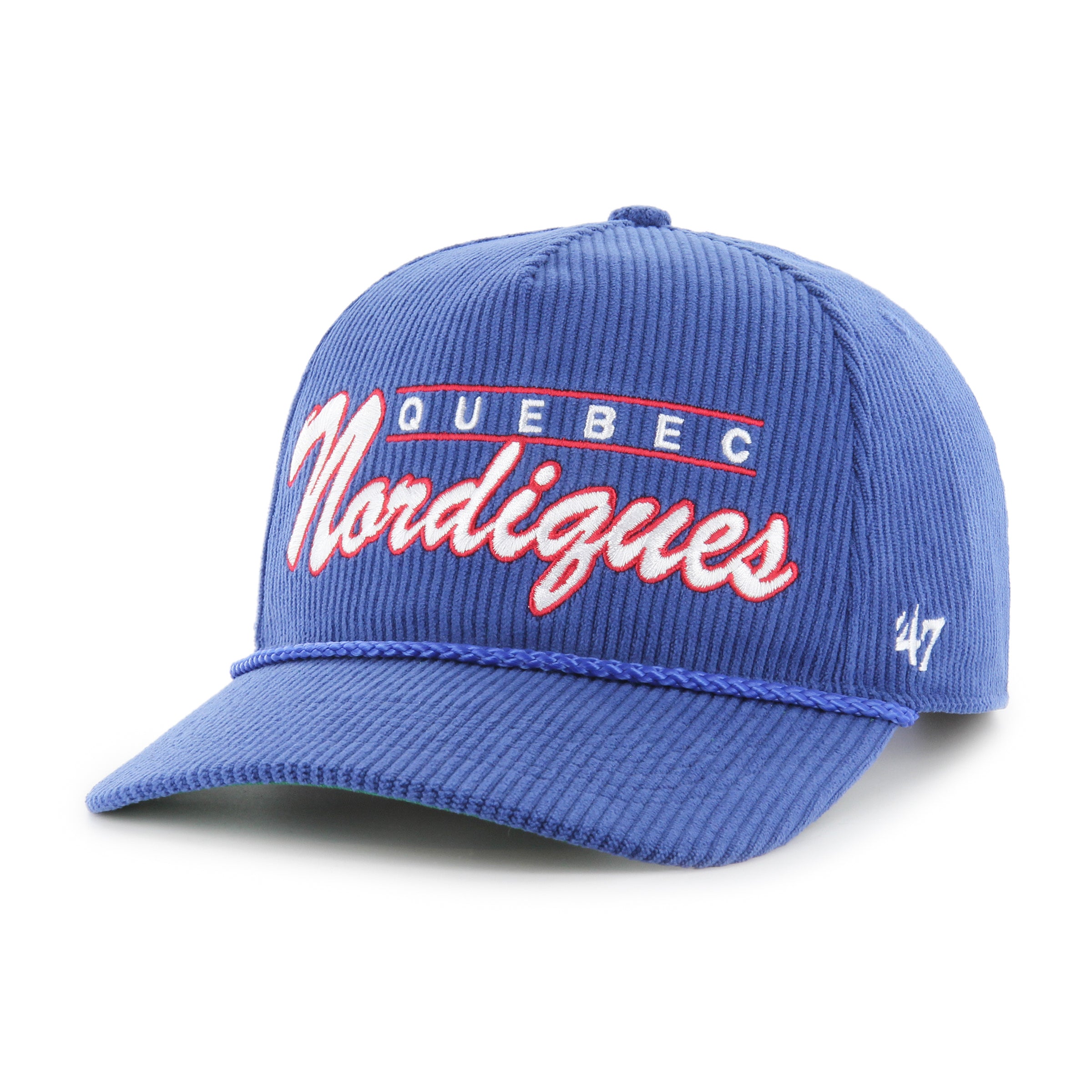 Quebec Nordiques NHL 47 Brand Men's Royal Double Header Thick Cord Hitch Snapback Hat