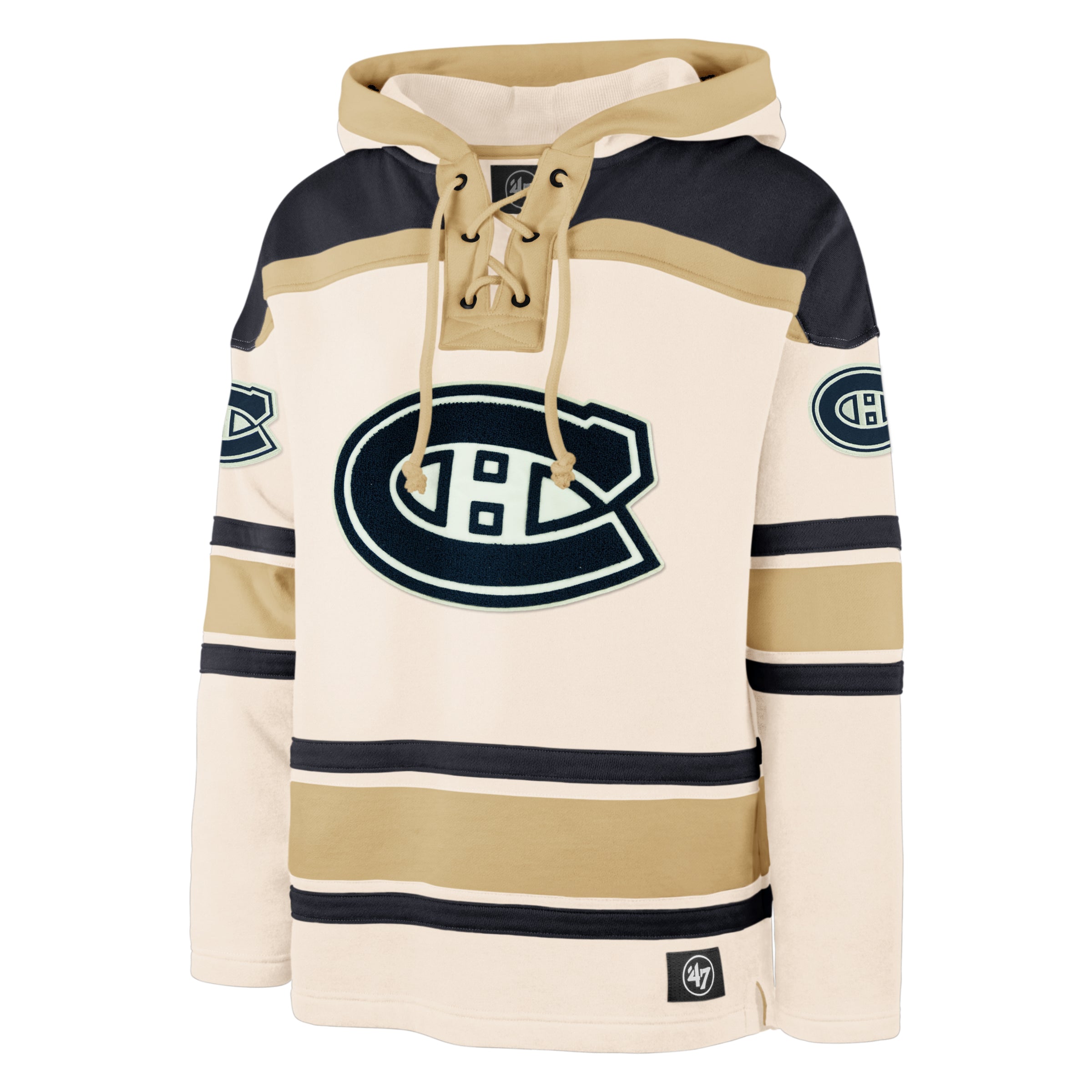 Montreal Canadiens NHL 47 Brand Men's Cream Nilley Superior Lacer Hoodie