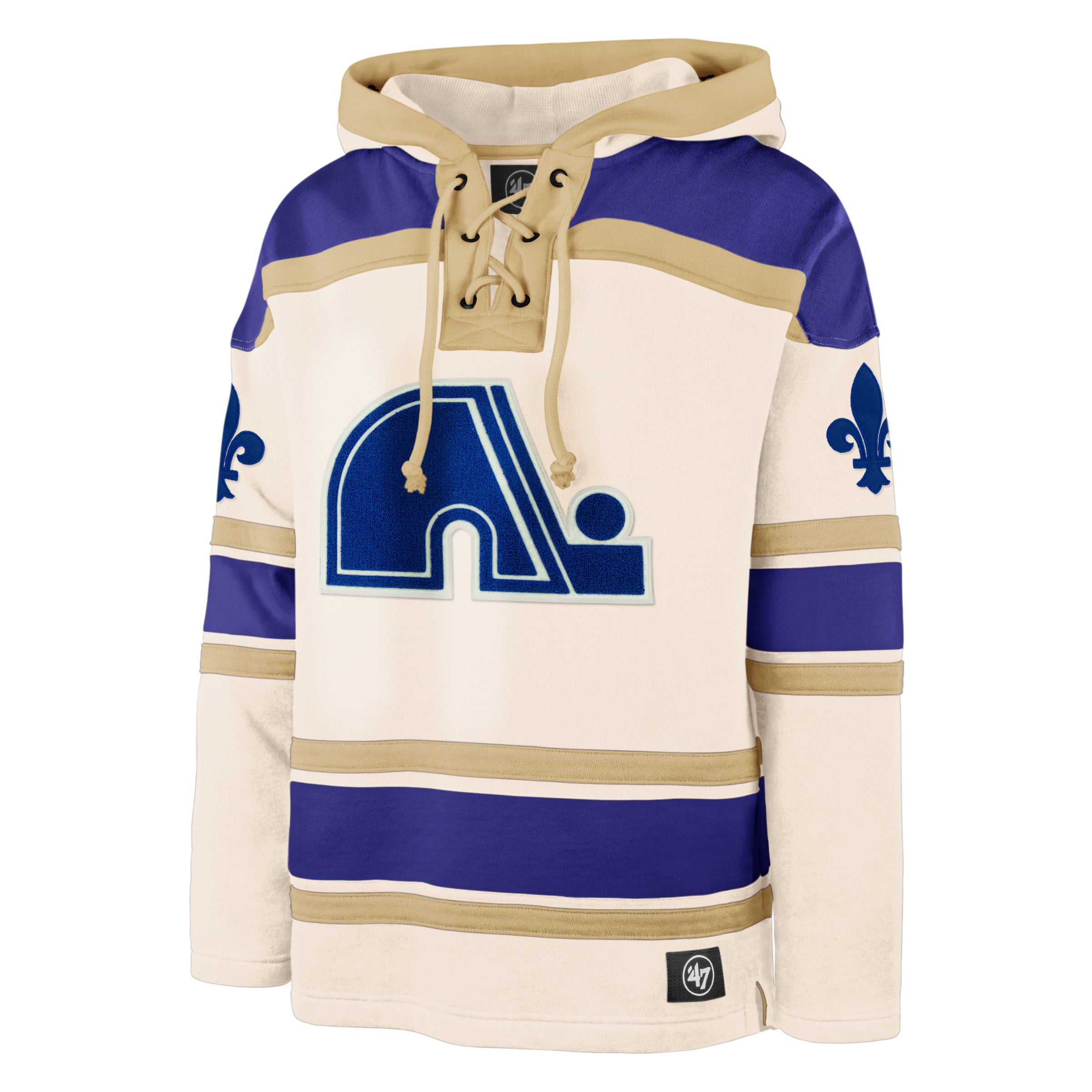 Quebec Nordiques NHL 47 Brand Men's Cream Nilley Superior Lacer Hoodie