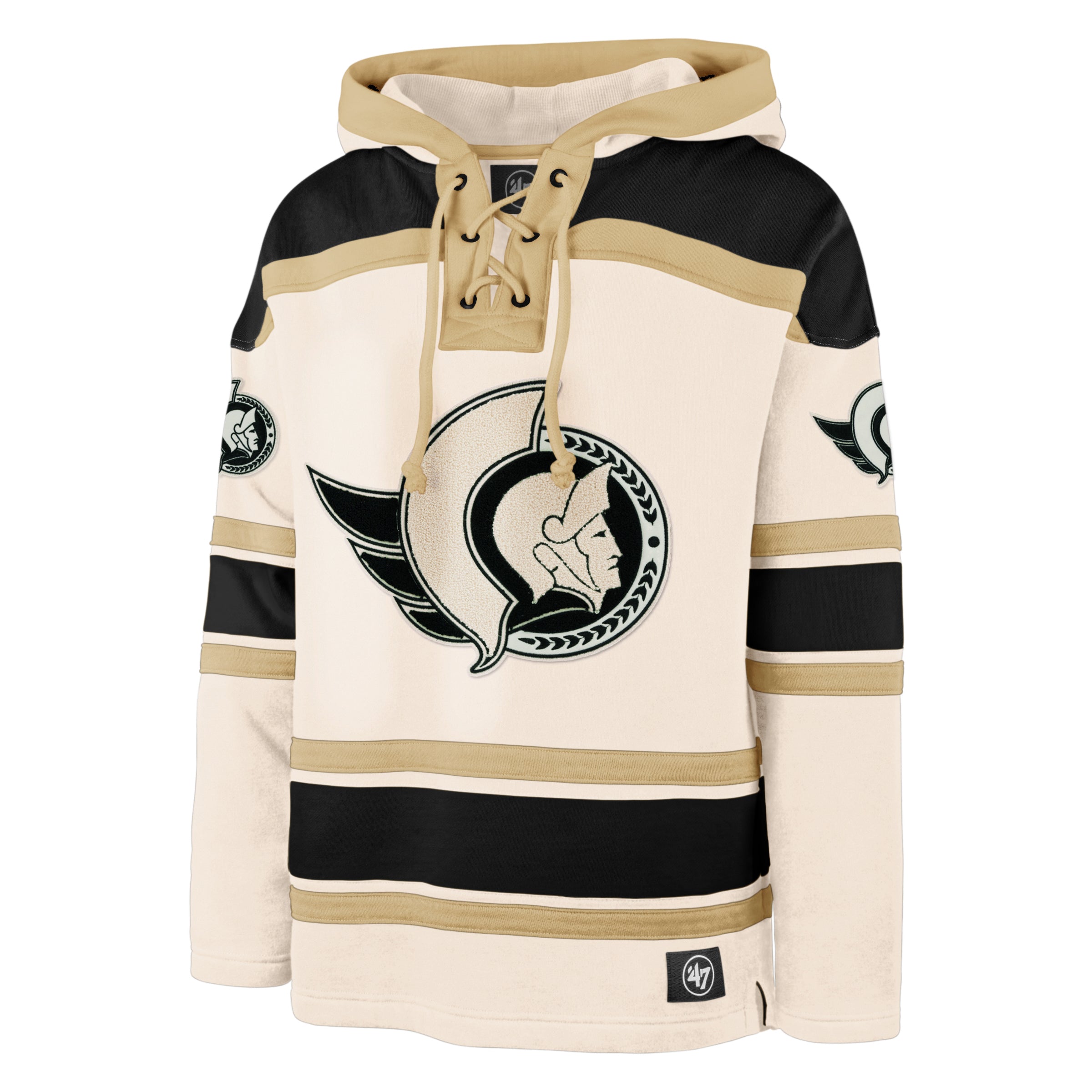 Ottawa Senators NHL 47 Brand Men's Cream Nilley Superior Lacer Hoodie