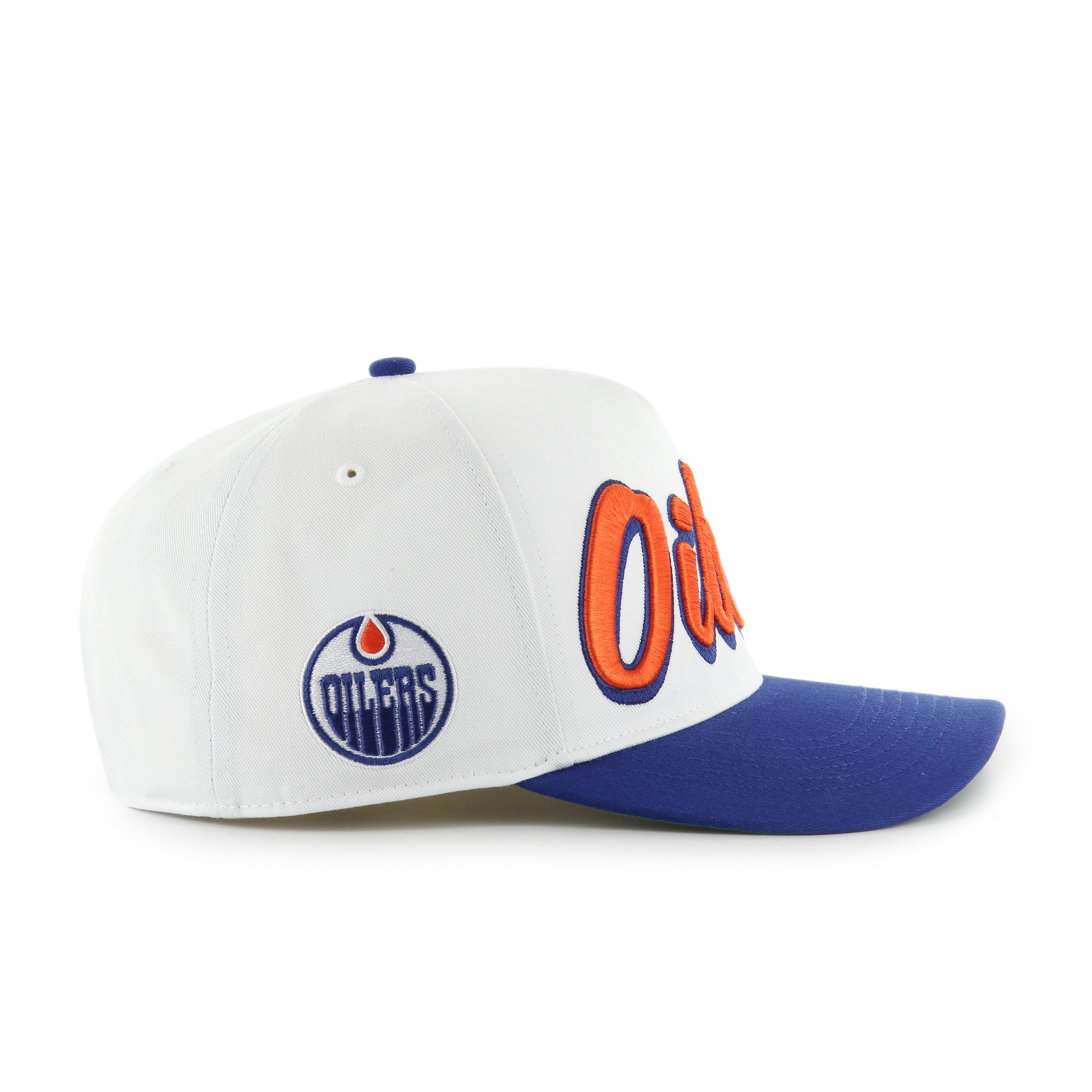 Edmonton Oilers NHL 47 Brand White Men's Drop Shadow Hitch Snapback Hat