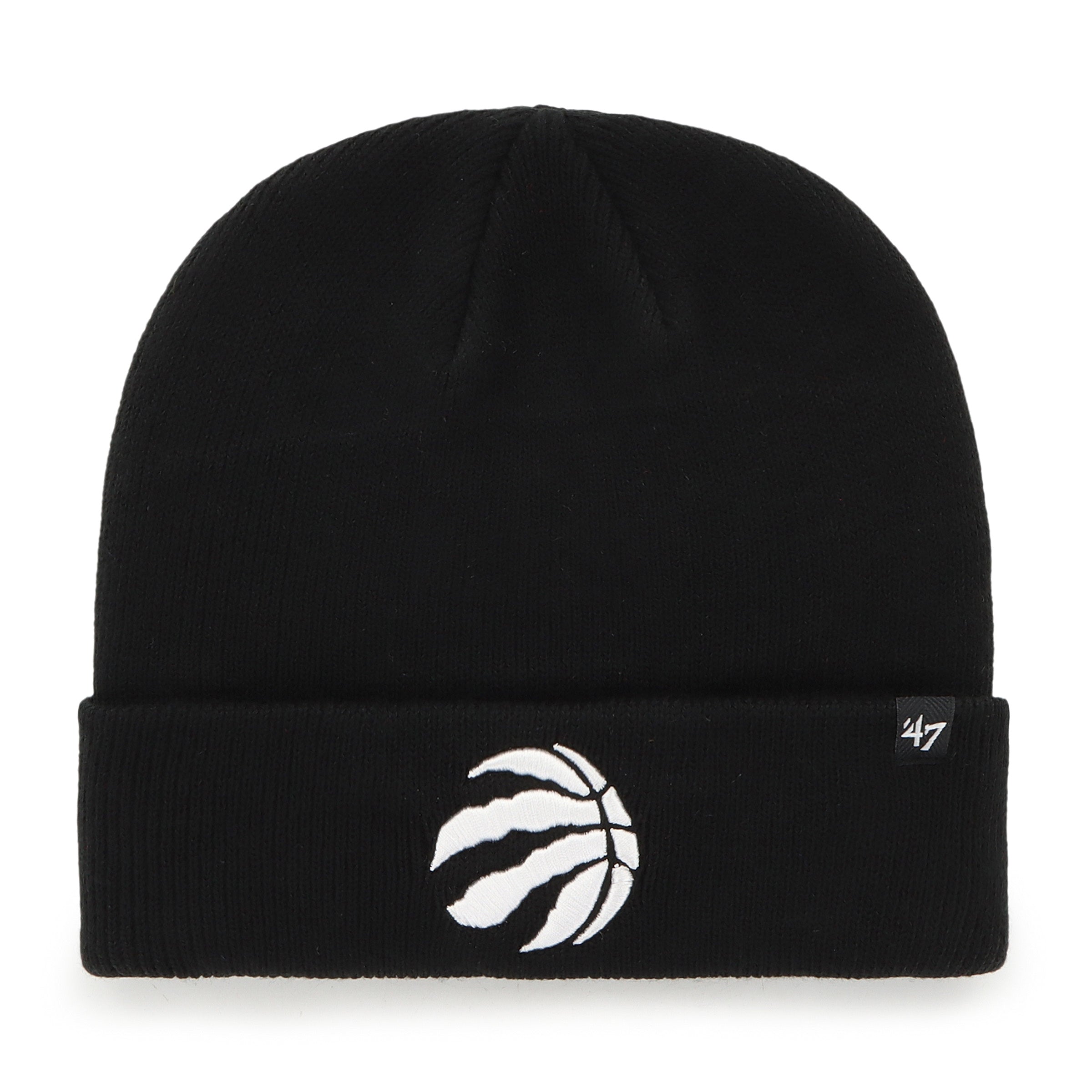 Toronto Raptors NBA 47 Brand Men's Black Attitude Raised Cuff Knit Hat