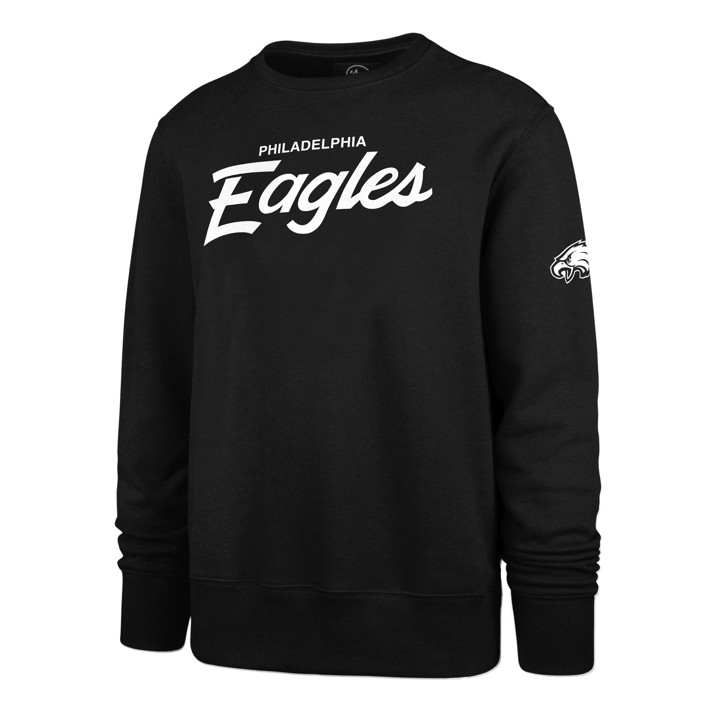 Philadelphia Eagles NFL 47 Brand Men's Black Fleece Attitude Crew Sweater