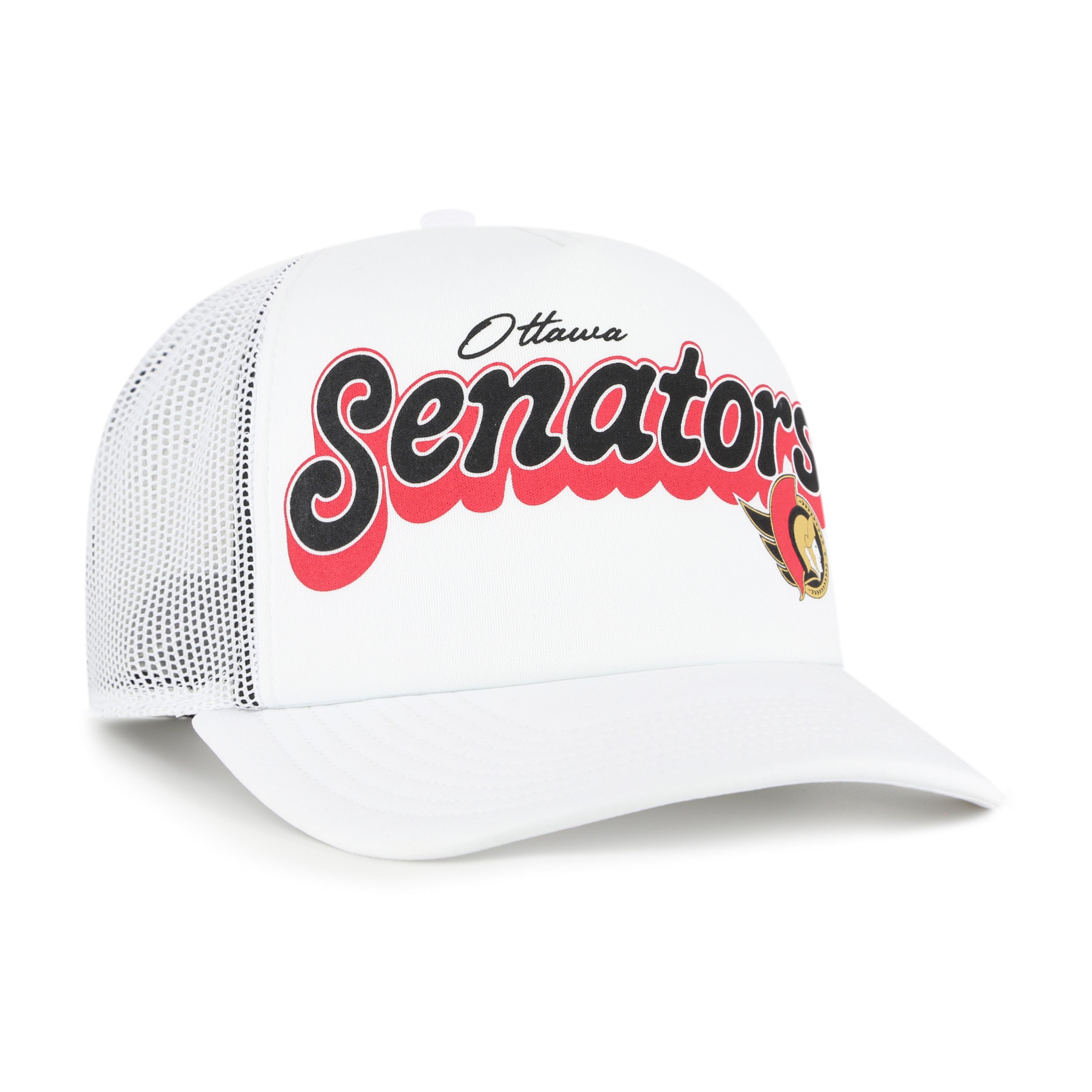 Ottawa Senators NHL 47 Brand Men's White Vibes Trucker Snapback