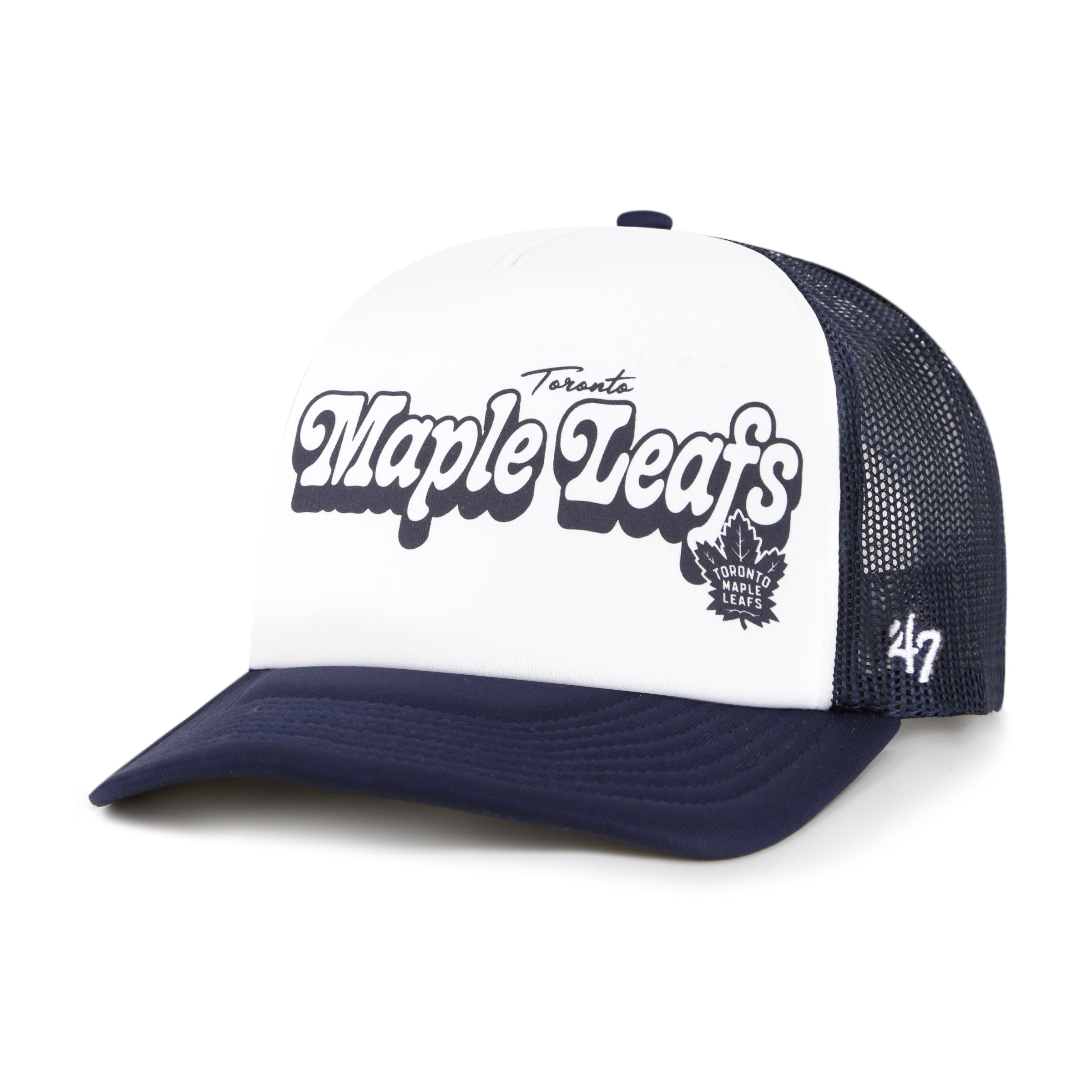 Toronto Maple Leafs NHL 47 Brand Men's White Vibes Trucker Snapback