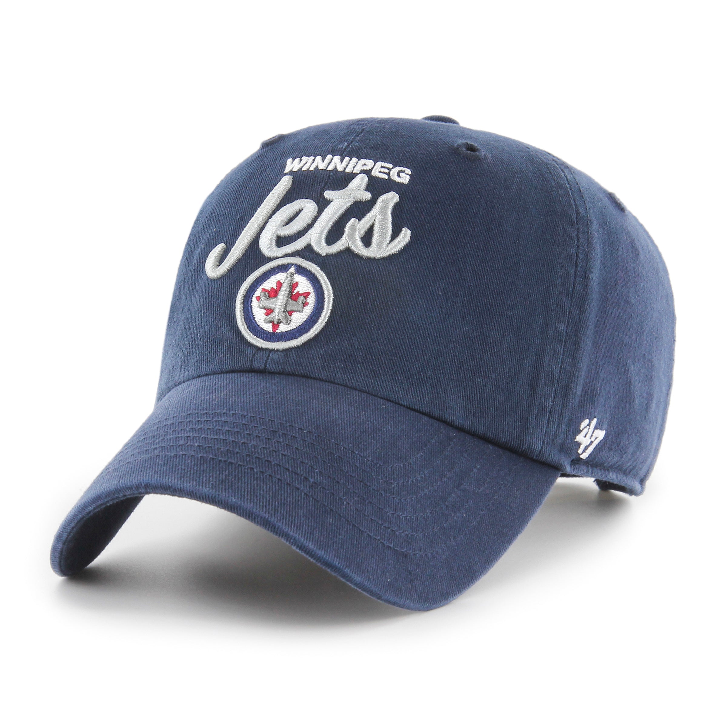 Winnipeg Jets NHL 47 Brand Women's Navy Phoebe Clean Up Adjustable Hat