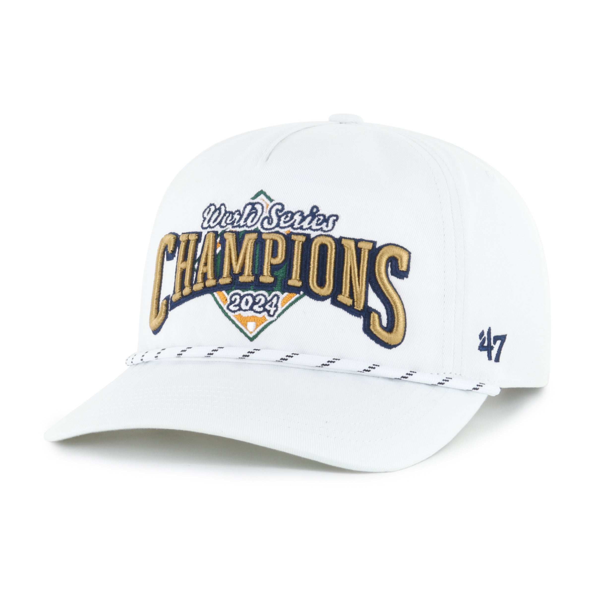 Los Angeles Dodgers MLB 47 Brand Men's White 2024 World Series Champions Rope Hitch Snapback Hat