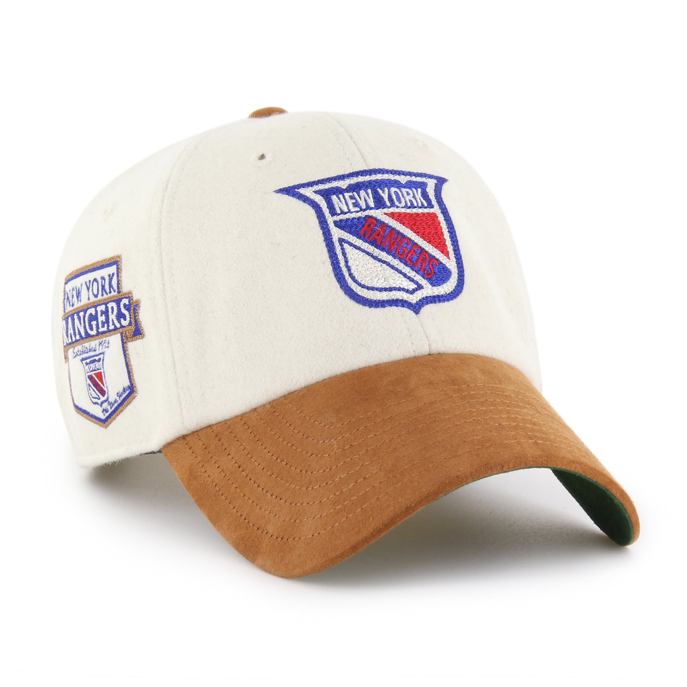 New York Rangers NHL 47 Brand Men's Beige Rafter Clean Up Adjustable Hat