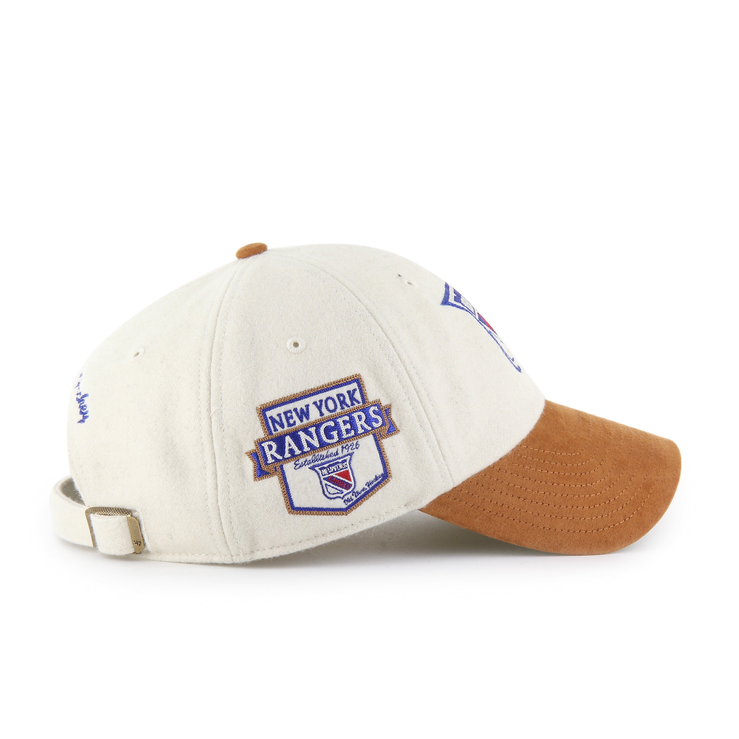 Casquette ajustable beige pour homme de la marque NHL 47 des Rangers de New York