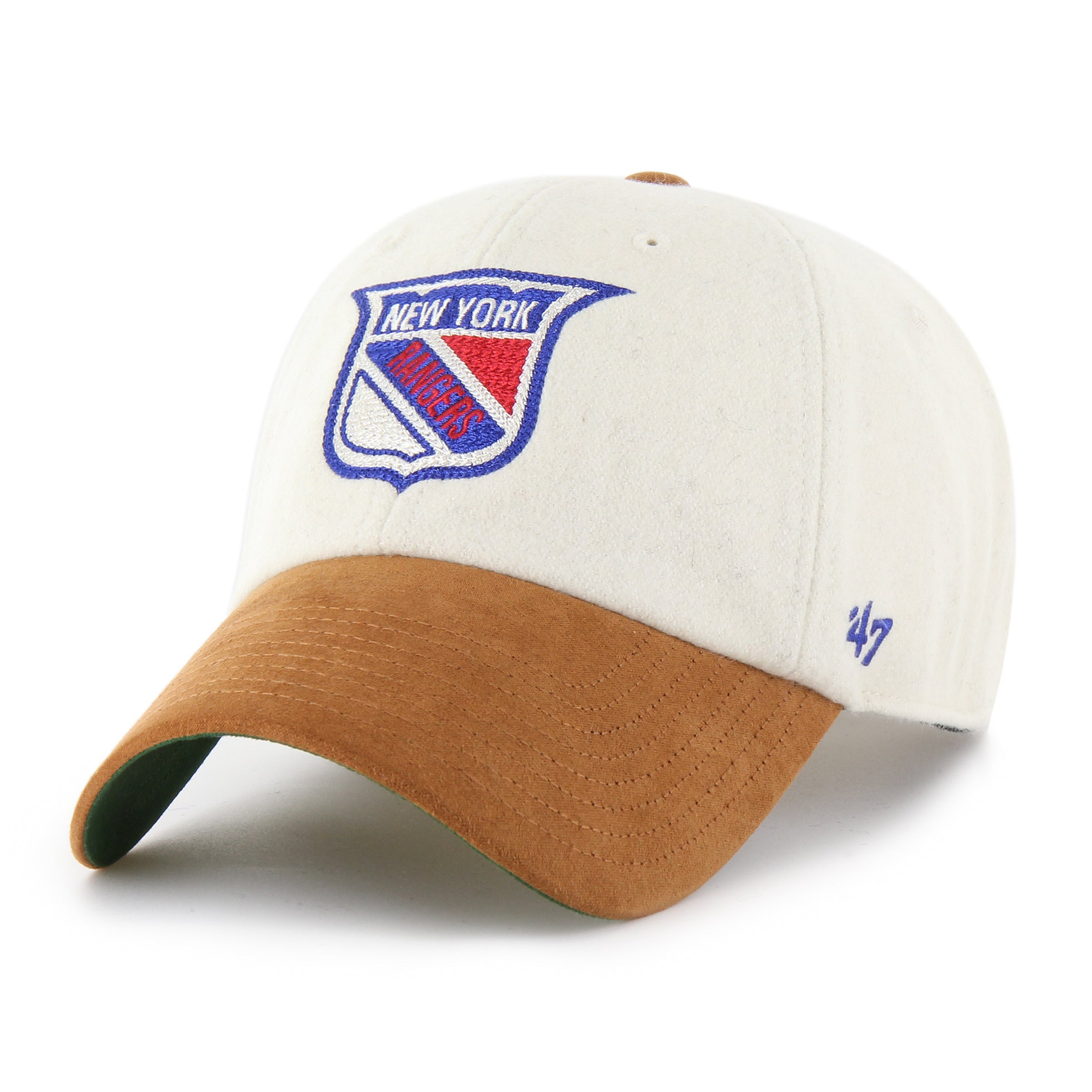 New York Rangers NHL 47 Brand Men's Beige Rafter Clean Up Adjustable Hat