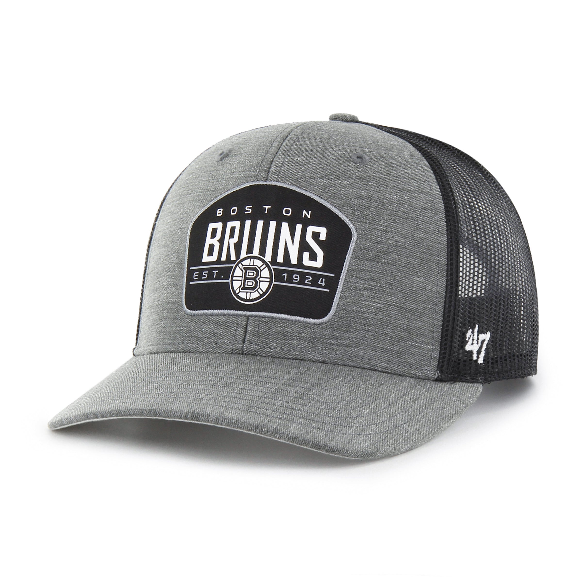 Boston Bruins NHL 47 Brand Men's Grey Slate Trucker Snapback