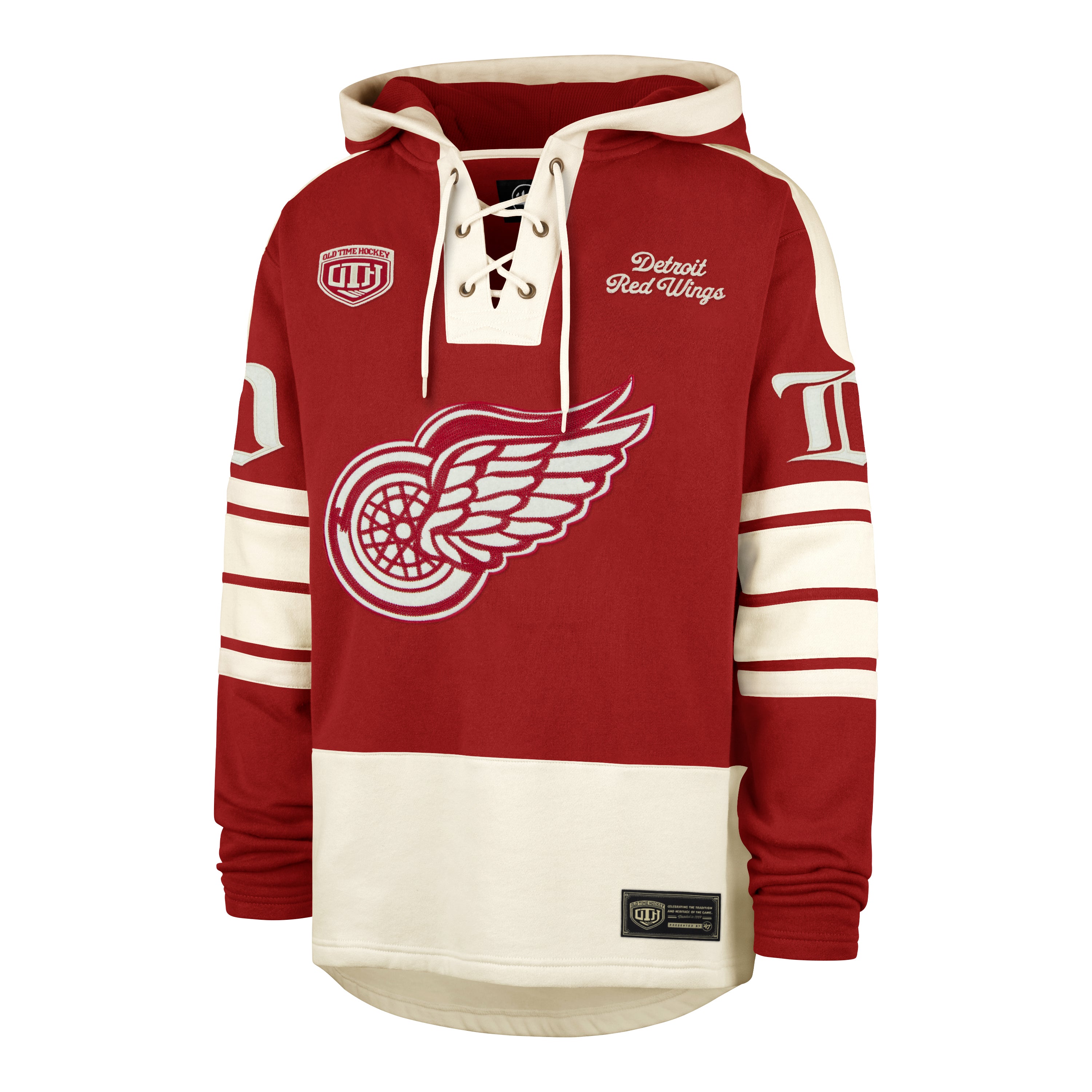 Sweat à capuche à lacets épais rouge Heritage pour homme de la marque NHL 47 des Red Wings de Detroit