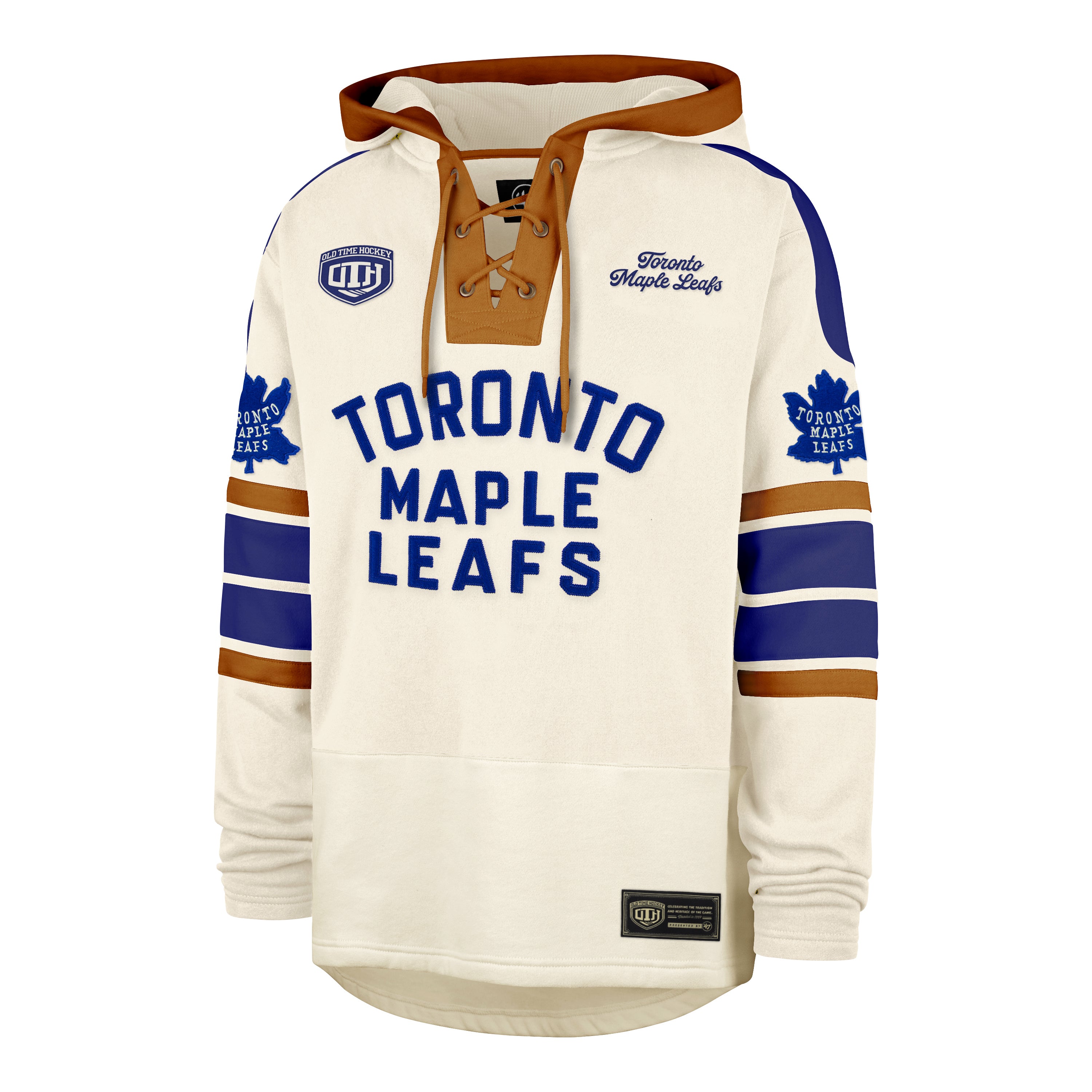 Toronto Maple Leafs NHL 47 Brand Men's Beige Heritage Heavyweight Lacer Hoodie