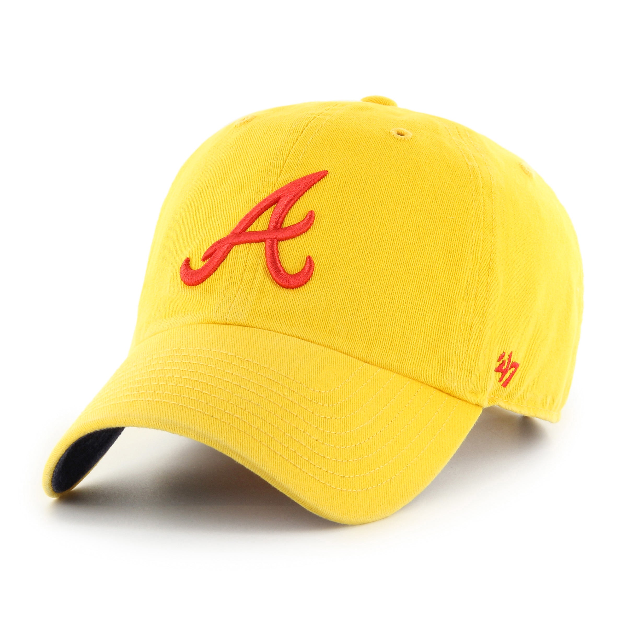 Atlanta Braves MLB 47 Brand Men's Yellow Yacht Club Clean Up Adjustable Hat