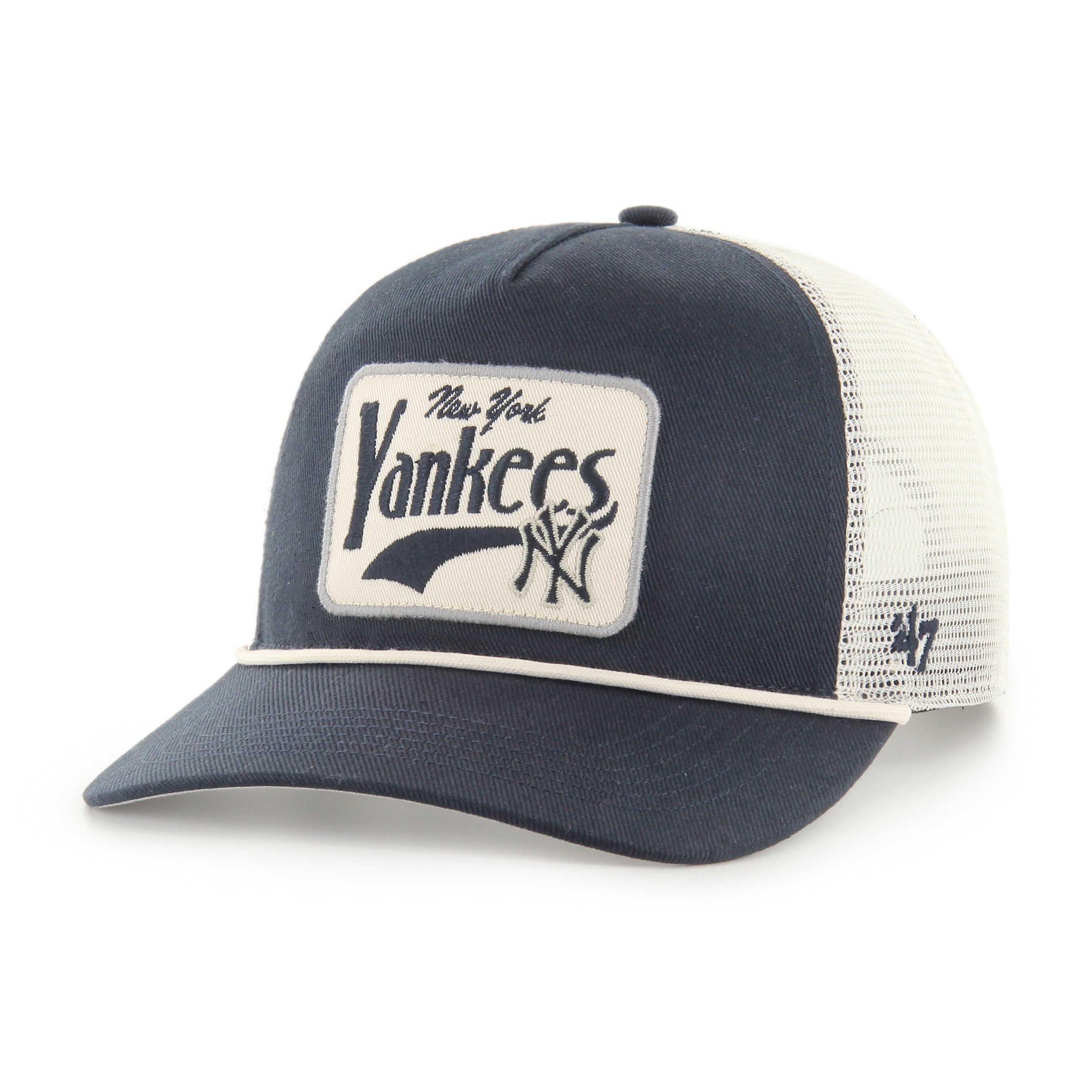 New York Yankees MLB 47 Brand Men's Navy Emmett Rope Trucker Hitch Adjustable Hat