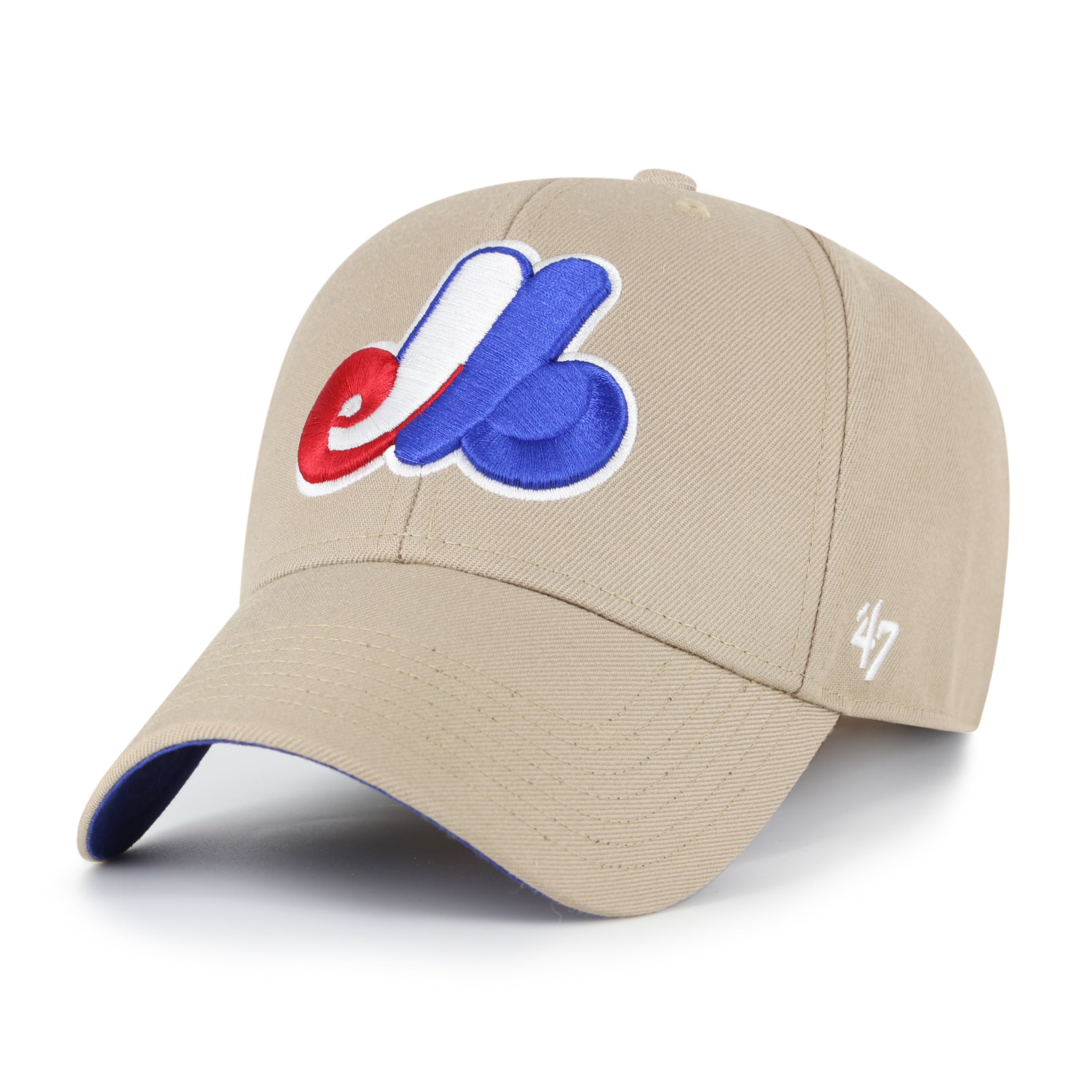 Casquette à visière snapback MVP Sure Shot kaki pour homme des Expos de Montréal de la marque MLB 47