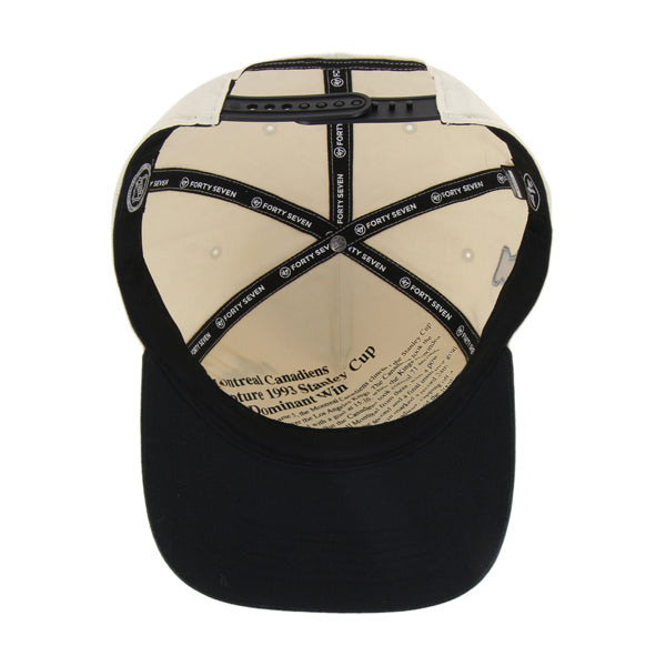 Casquette à visière rabattable beige et noire pour homme des Canadiens de Montréal de la LNH 47 Brand