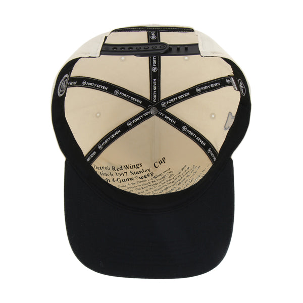 Casquette à visière plate beige et noire pour homme des Red Wings de Détroit de la LNH 47 Brand