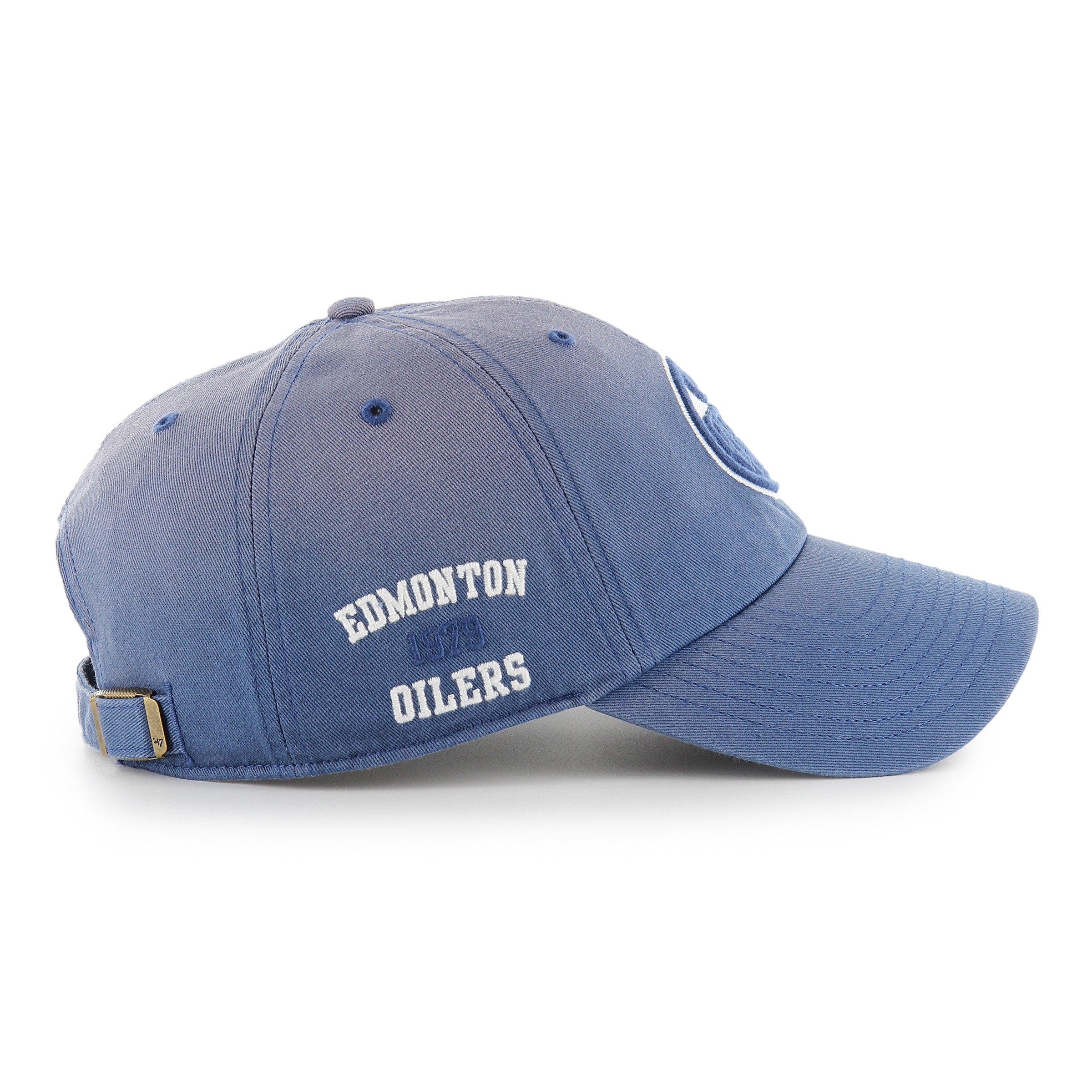 Casquette ajustable NHL 47 Brand pour homme des Oilers d'Edmonton, motif Royal Dusted Truro Clean Up