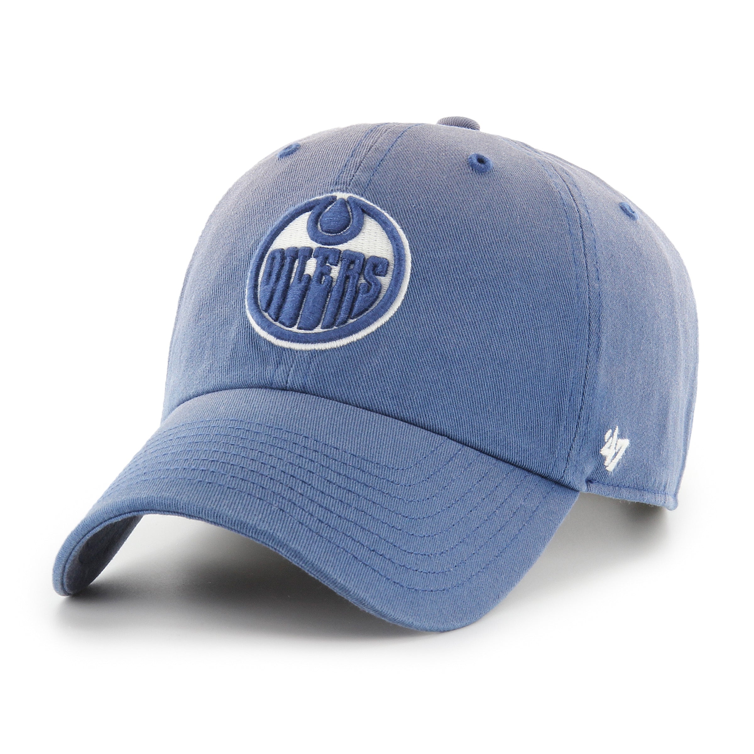 Casquette ajustable NHL 47 Brand pour homme des Oilers d'Edmonton, motif Royal Dusted Truro Clean Up