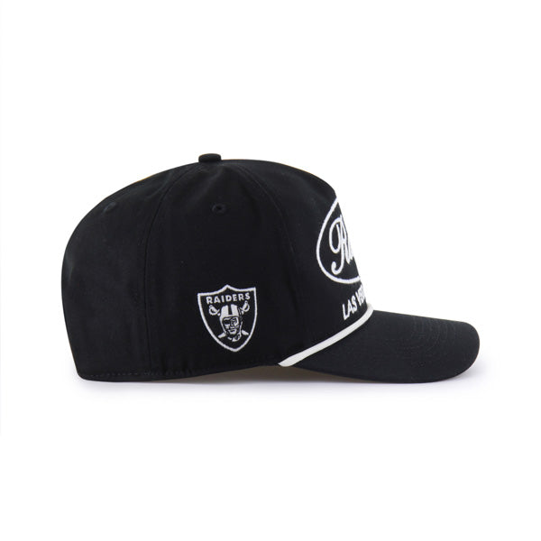 Casquette snapback noire pour homme NFL 47 Brand des Las Vegas Raiders avec logo Foundational Rope Hitch