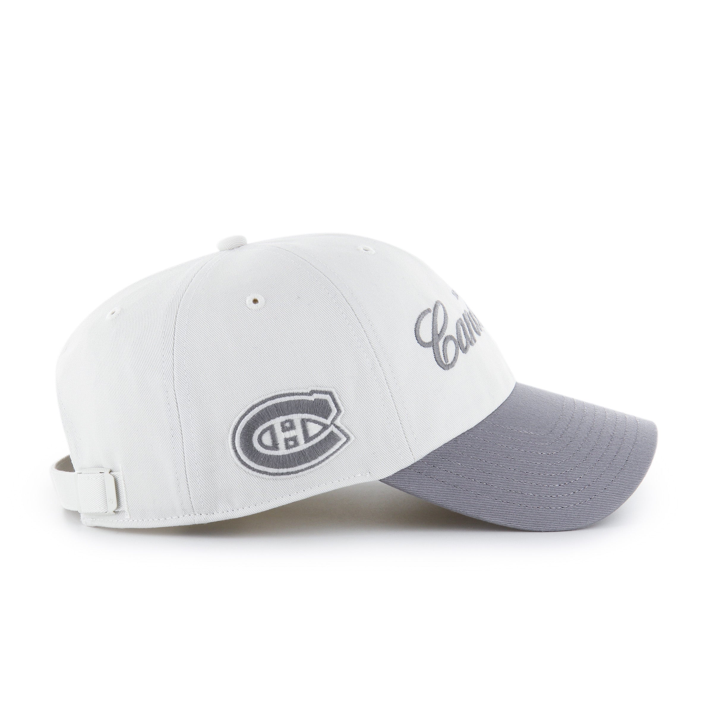 Montreal Canadiens NHL 47 Brand Men's Wolf Grey Foundational Clean Up Adjustable Hat