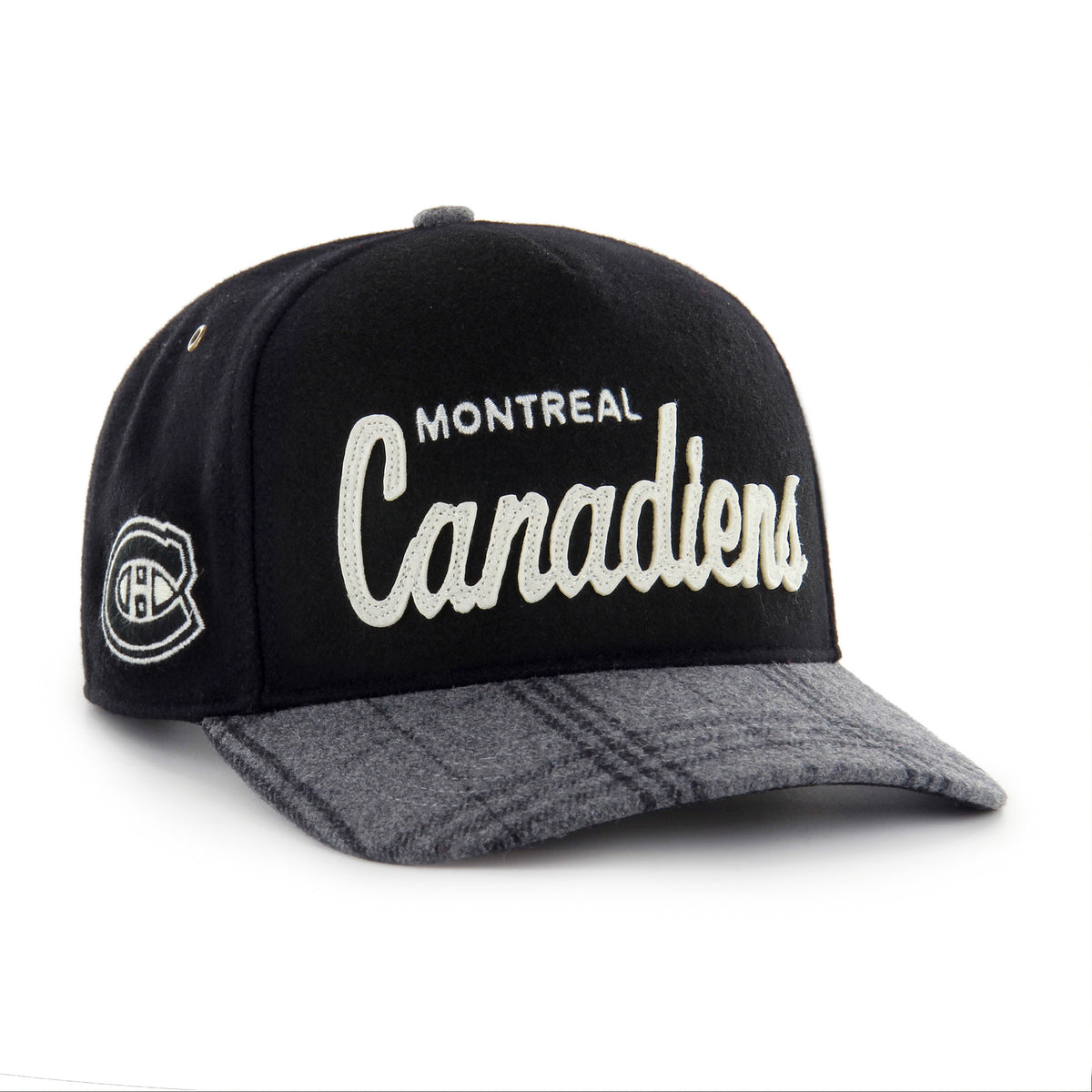 Montreal Canadiens NHL 47 Brand Men's Black Windowpane Plaid Hitch Sna