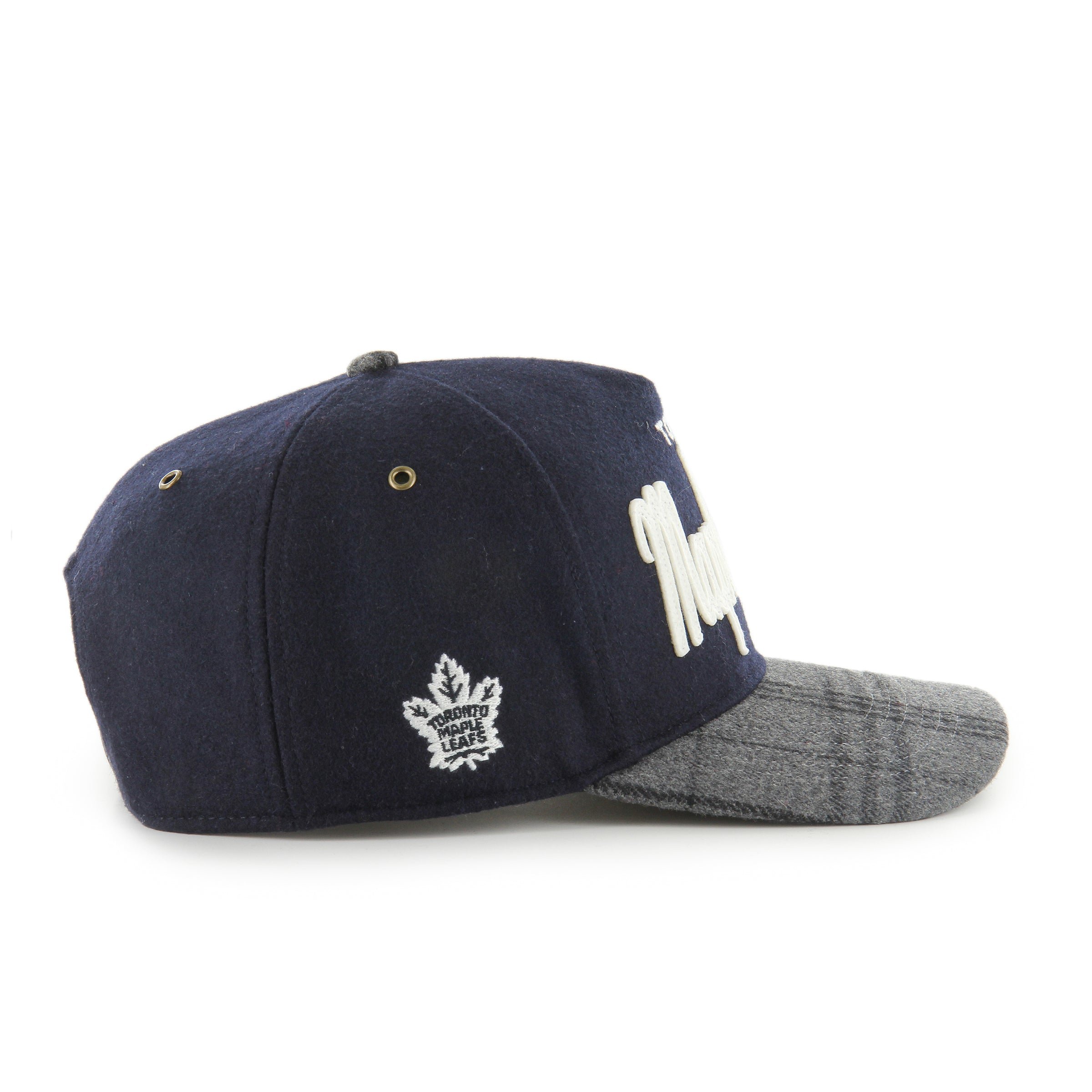 Casquette snapback à carreaux bleu marine Toronto Maple Leafs NHL 47 Brand pour homme