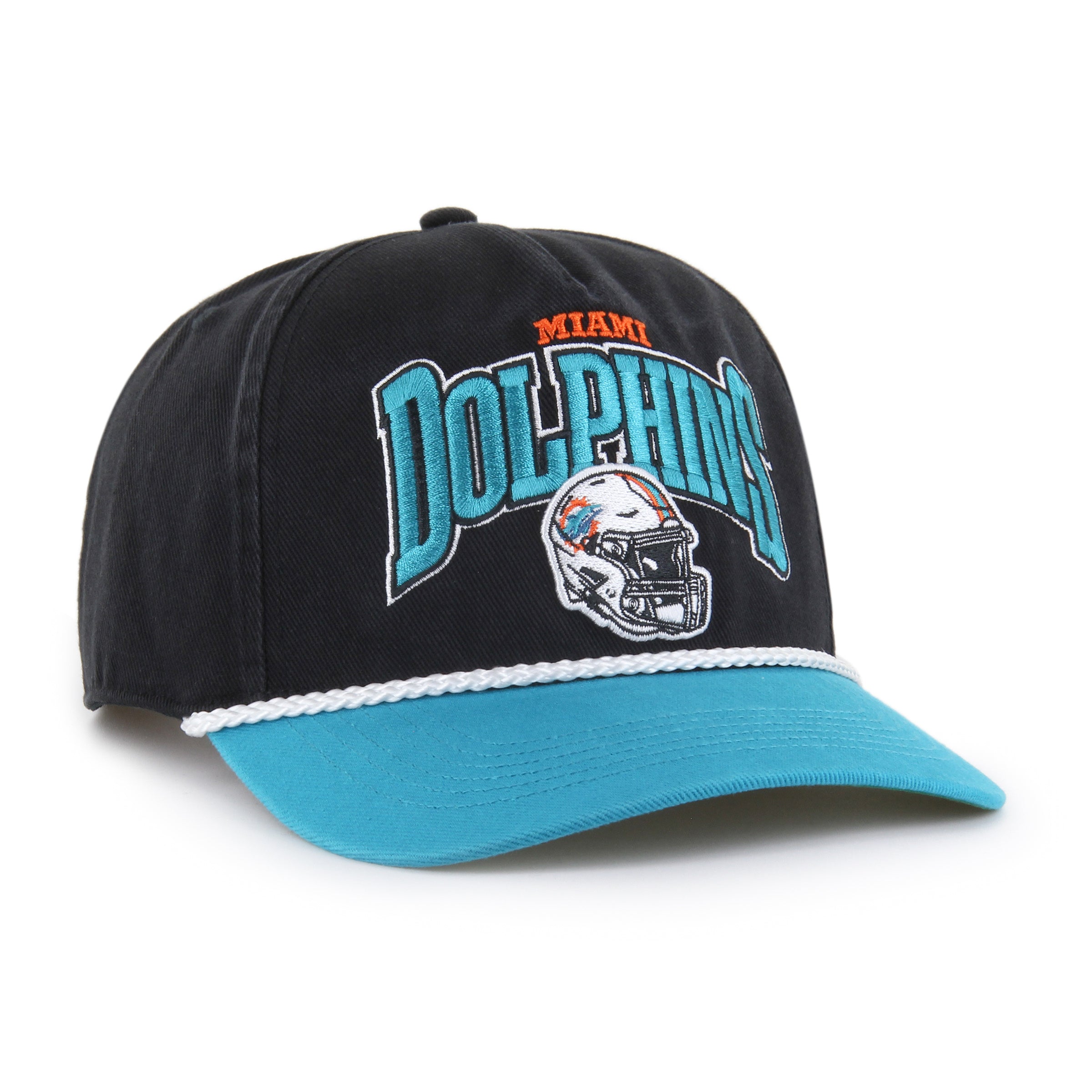 Miami Dolphins NFL 47 Brand Men's Black Palermo Hitch Snapback Hat