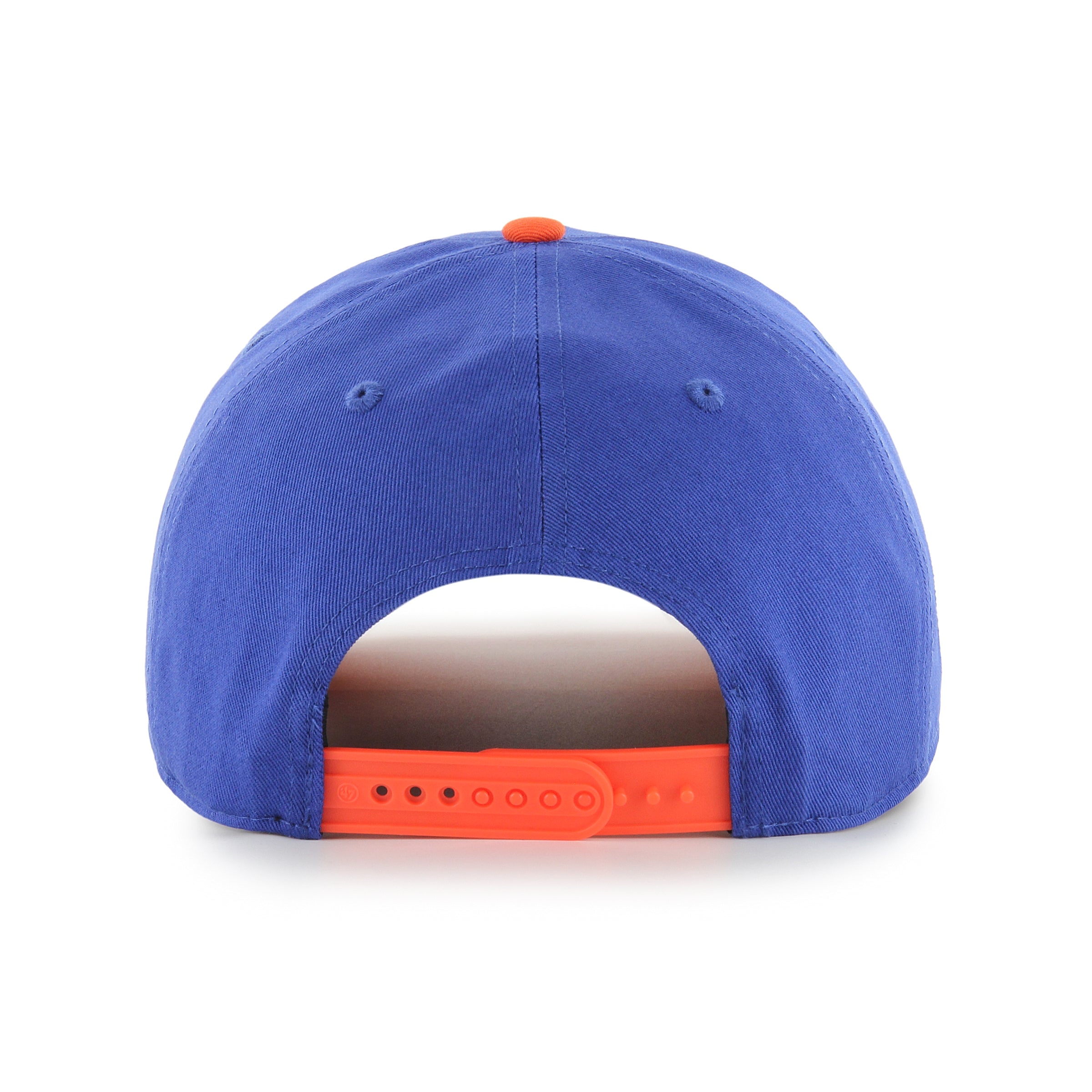 Casquette de chantier Edmonton Oilers NHL 47 Brand pour homme, bleu royal/orange, style snapback.