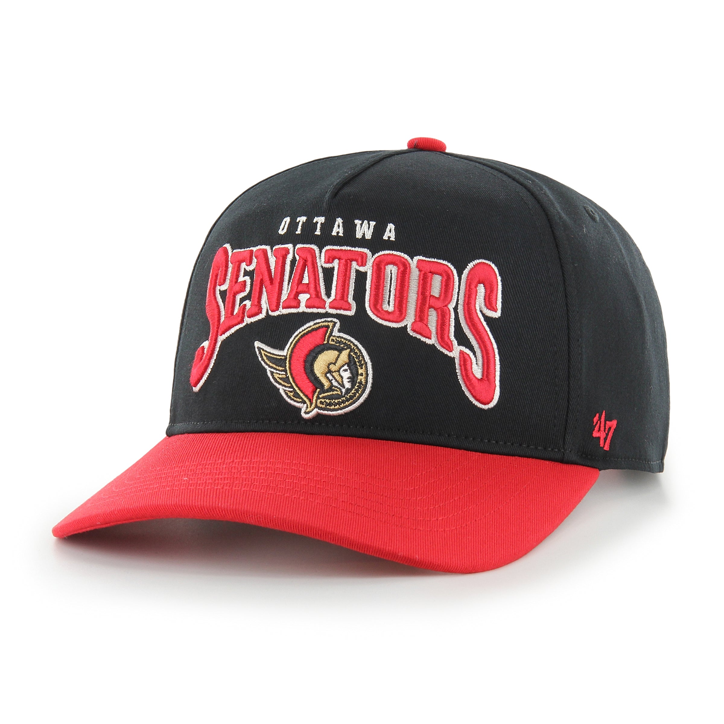 Ottawa Senators NHL 47 Brand Men's Black Hard Hat Arch Hitch Snapback Hat
