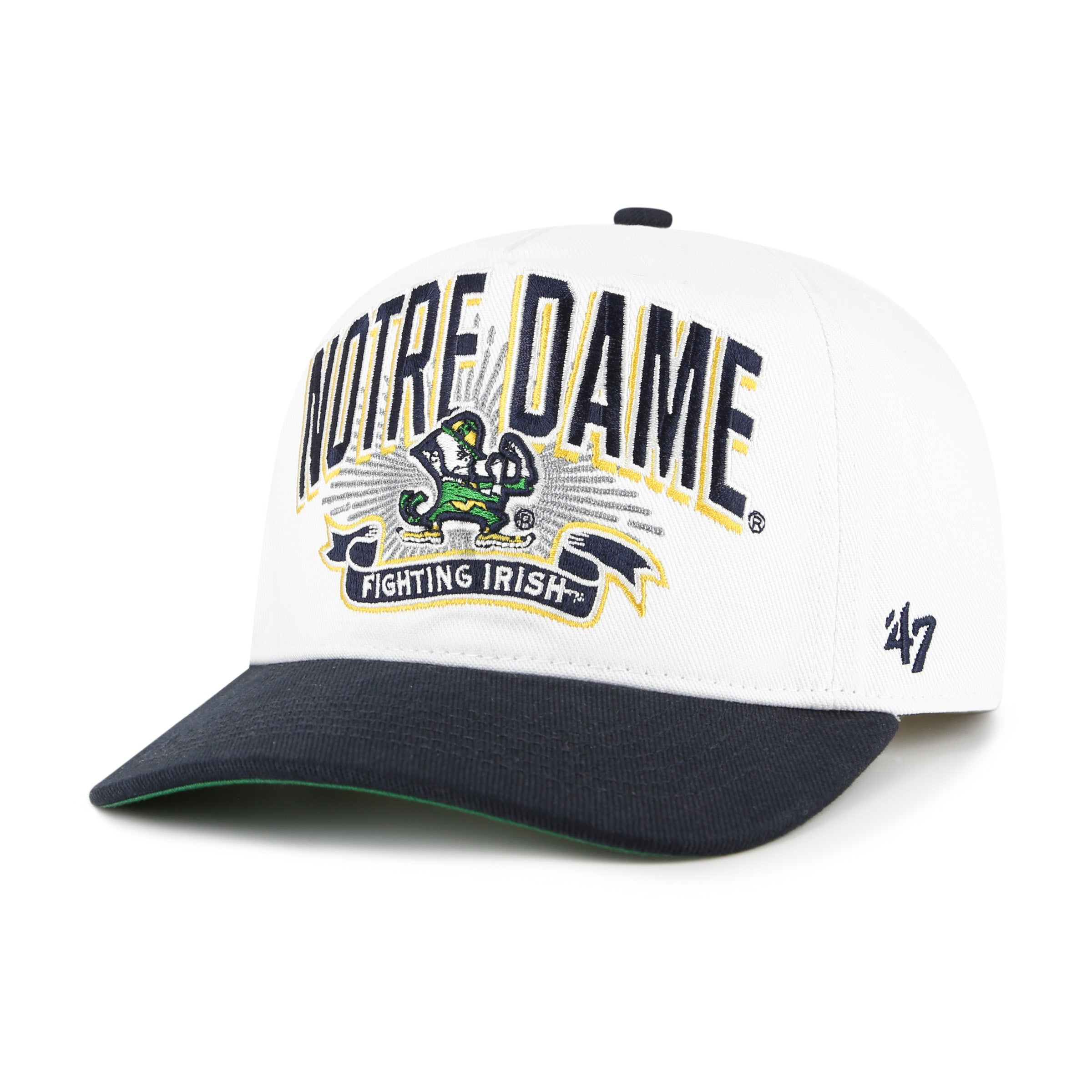 Notre Dame Fighting Irish NCAA 47 Brand Men's White Prime Play Hitch Snapback Hat