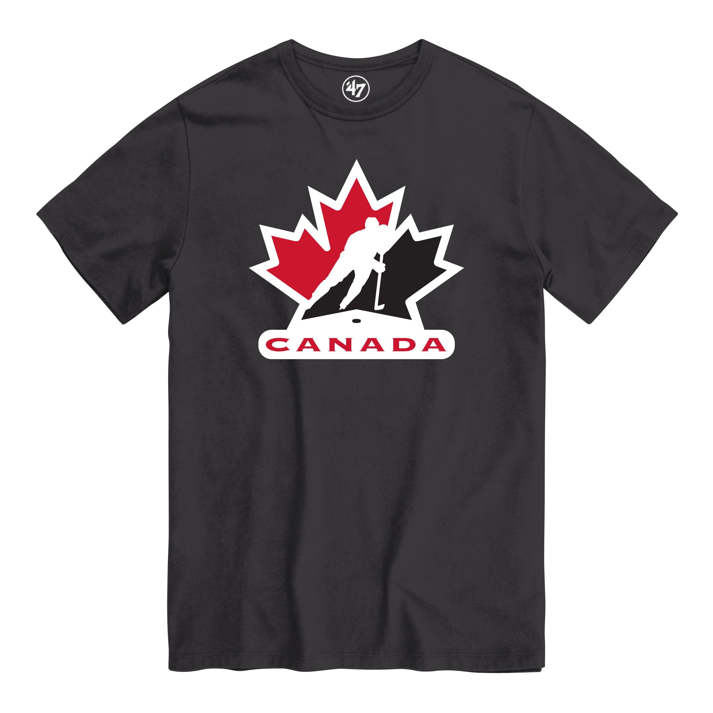 T-shirt de fan noir avec impression de la 47 Brand de l'Équipe Canada Hockey IIHF pour hommes