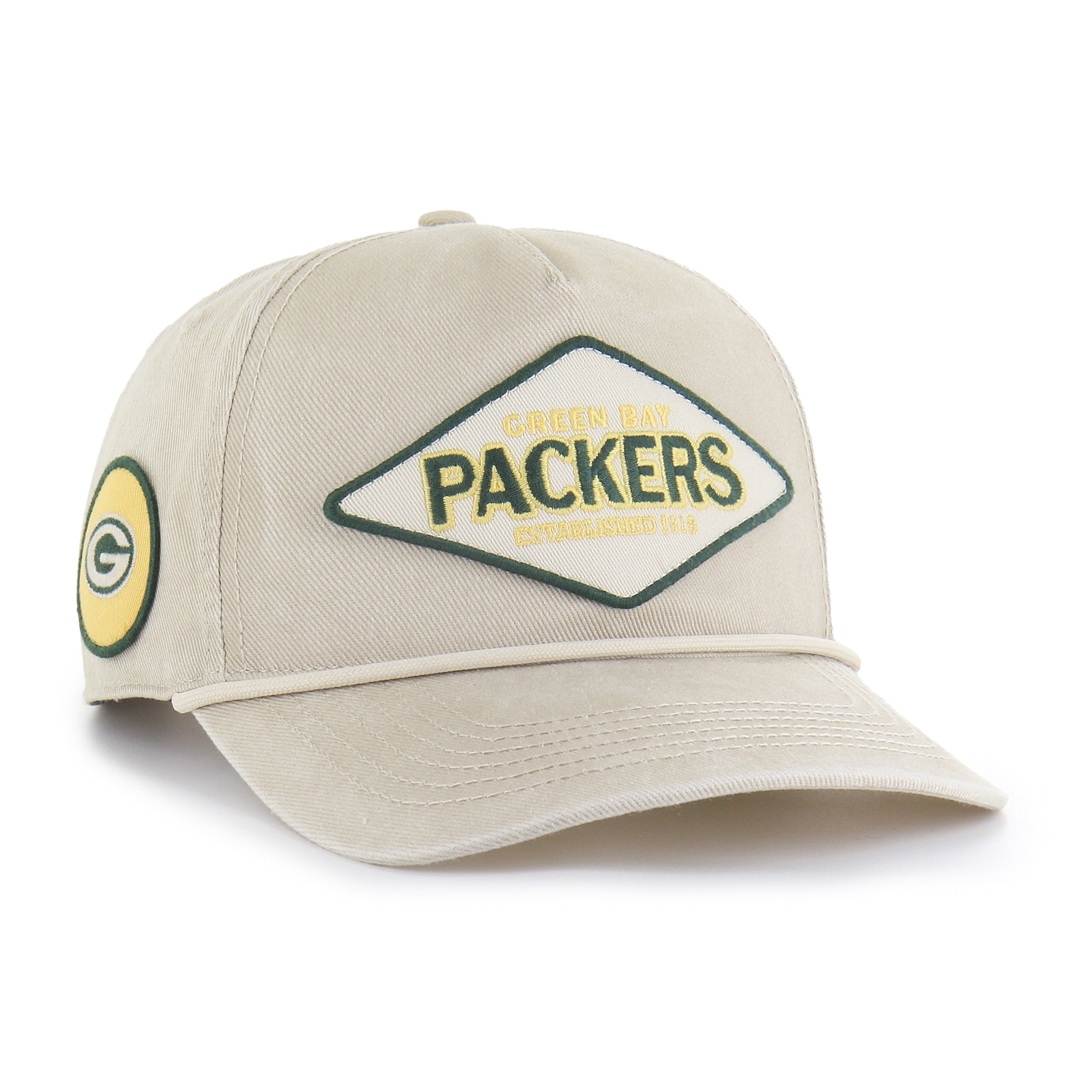 Green Bay Packers NFL 47 Brand Men's Beige Cairn Rope Hitch Snapback Hat