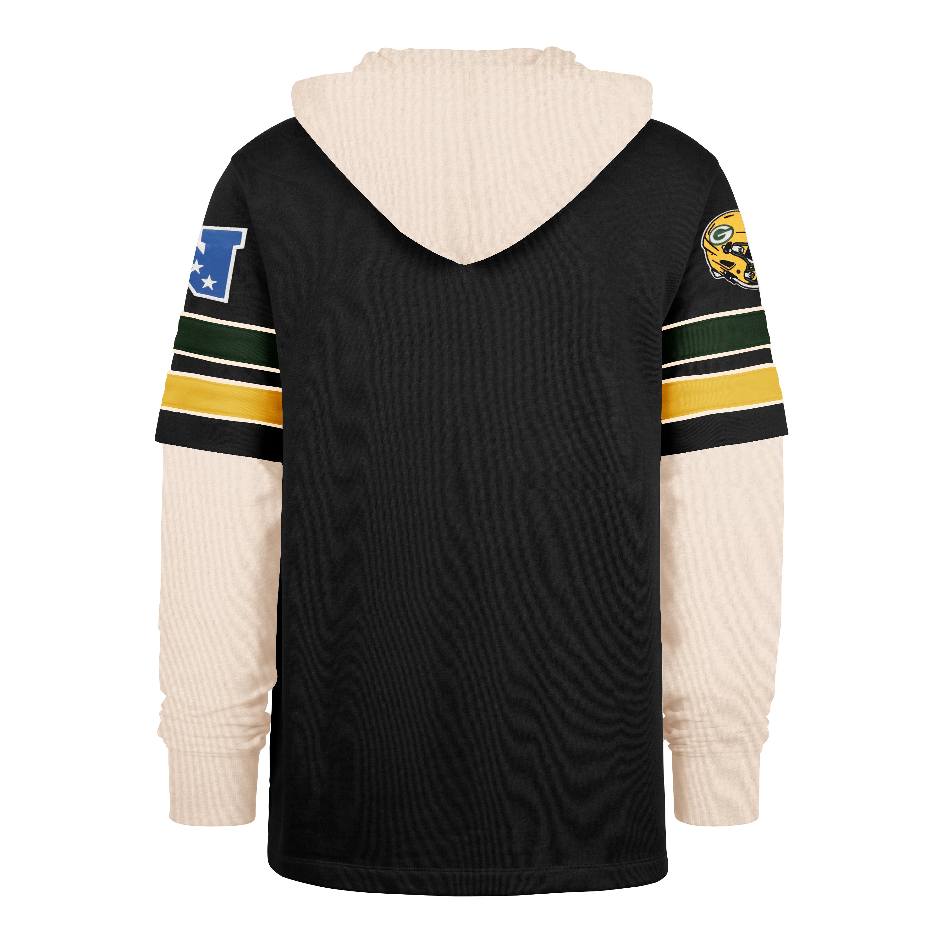 Green Bay Packers NFL 47 Brand Men's Black Split Zone Cornerback Duo Lacer Hoodie