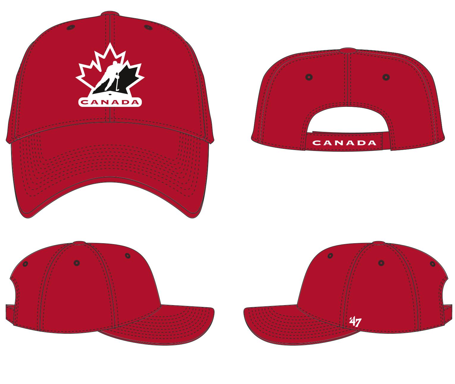 Hockey Canada IIHF 47 Brand Youth Red MVP Adjustable Hat