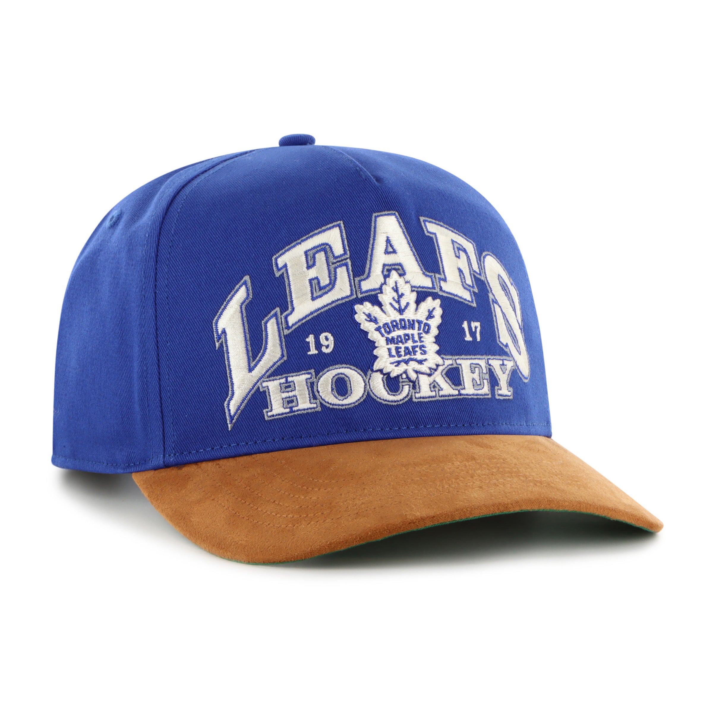 Casquette snapback en daim bleu royal pour homme Toronto Maple Leafs NHL 47 Brand