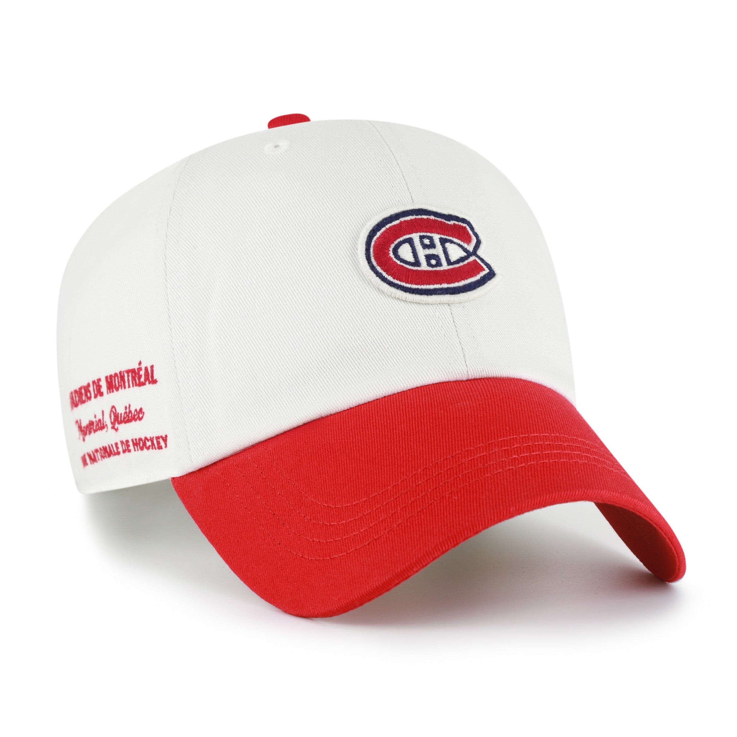 Montreal Canadiens NHL 47 Brand Men's White Red Contemporary Two Tone Clean Up Adjustable Hat