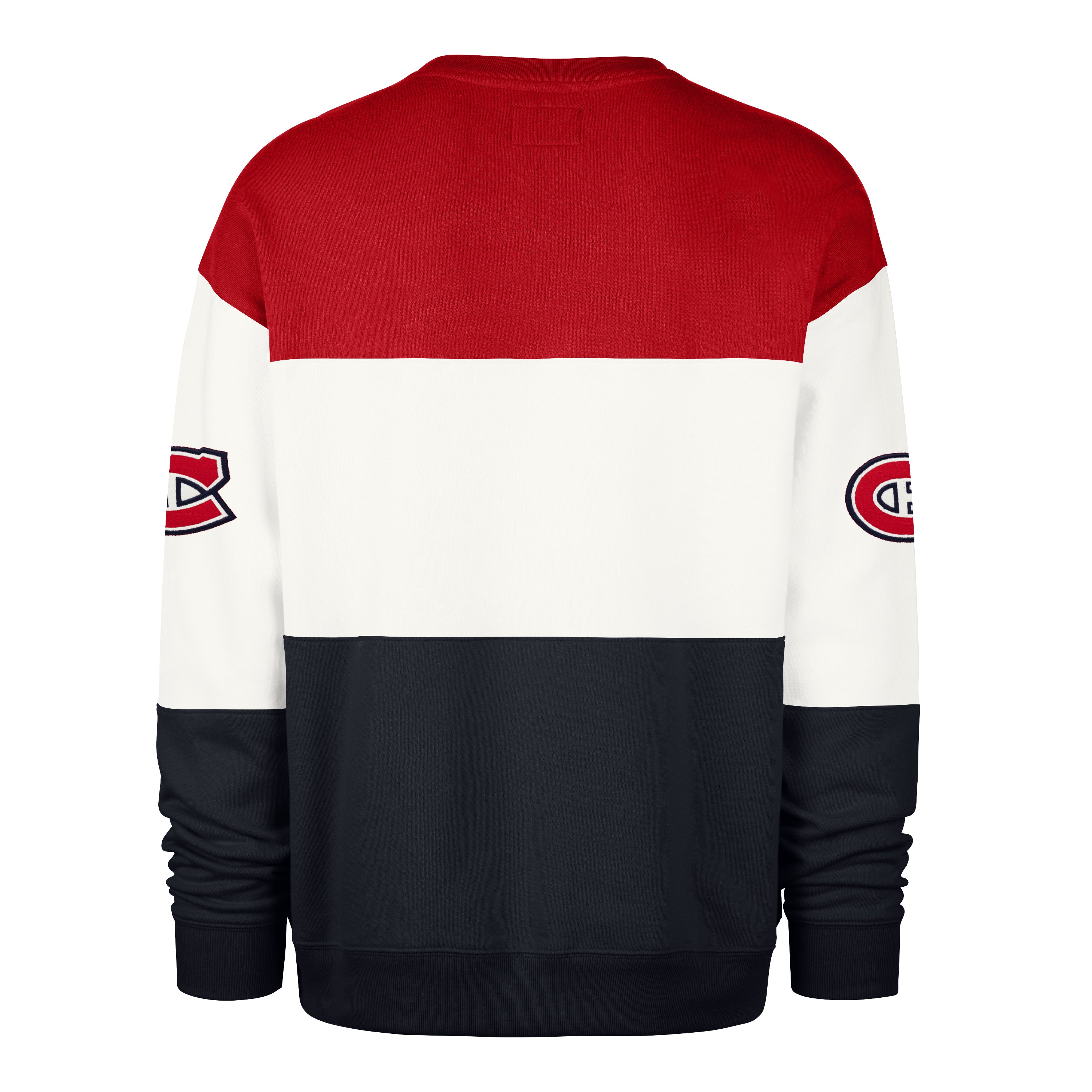 chandail à col rond maximaliste Breeze rouge et marine des Canadiens de Montréal (LNH) de la marque 47 Brand