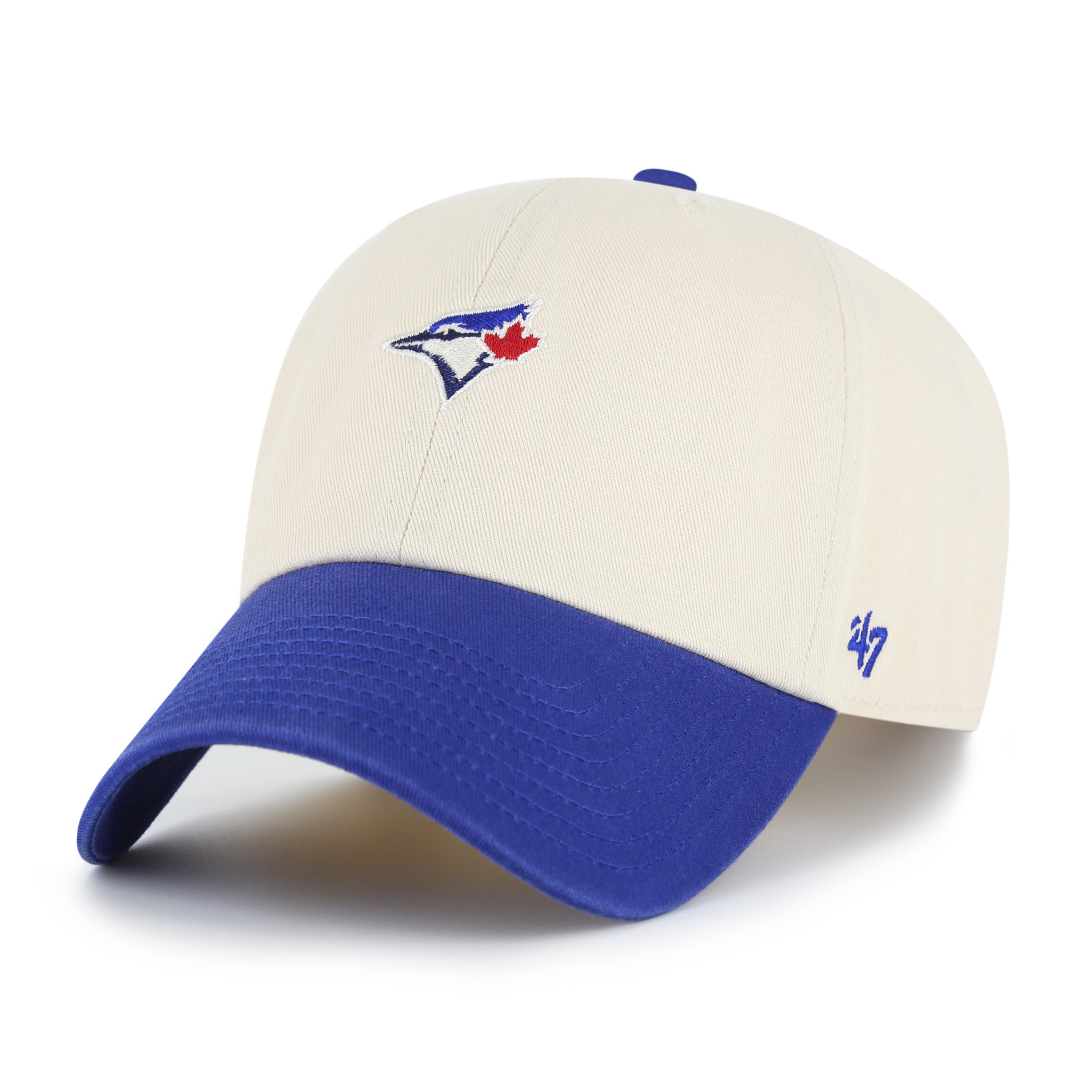 Toronto Blue Jays MLB 47 Brand Men's Beige Royal Base Runner Two Tone Clean Up Adjustable Hat