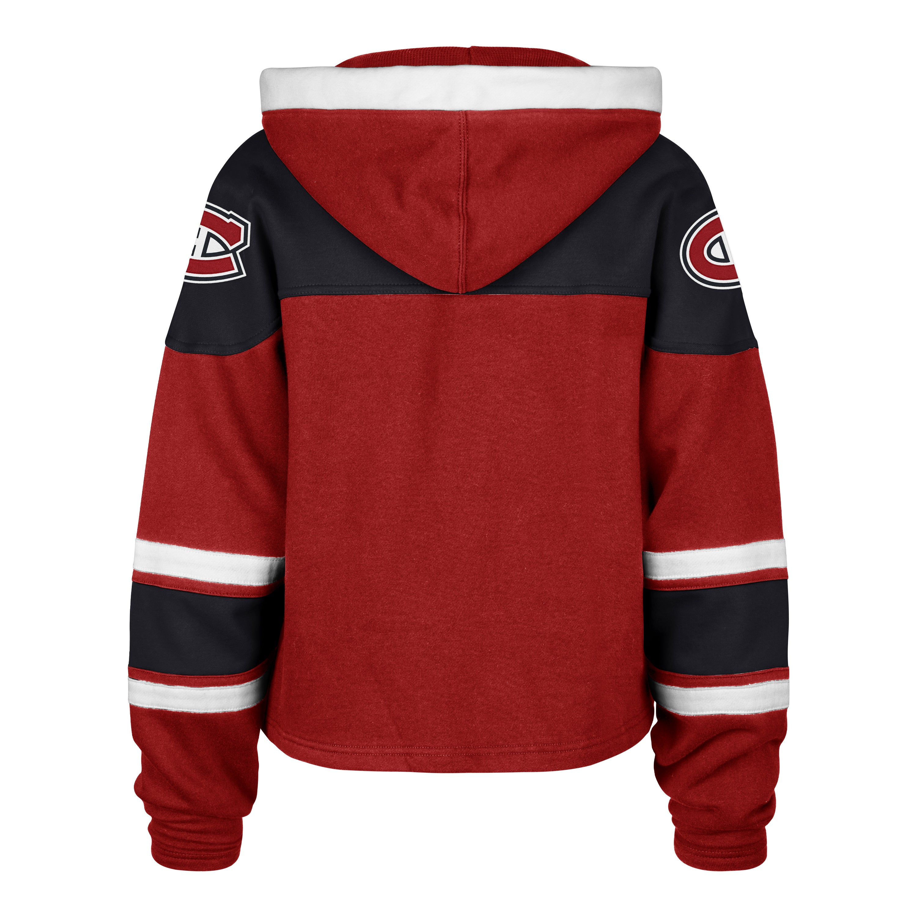 Montreal Canadiens NHL 47 Brand Women's Red Cropped Superior Lace Up Hoodie