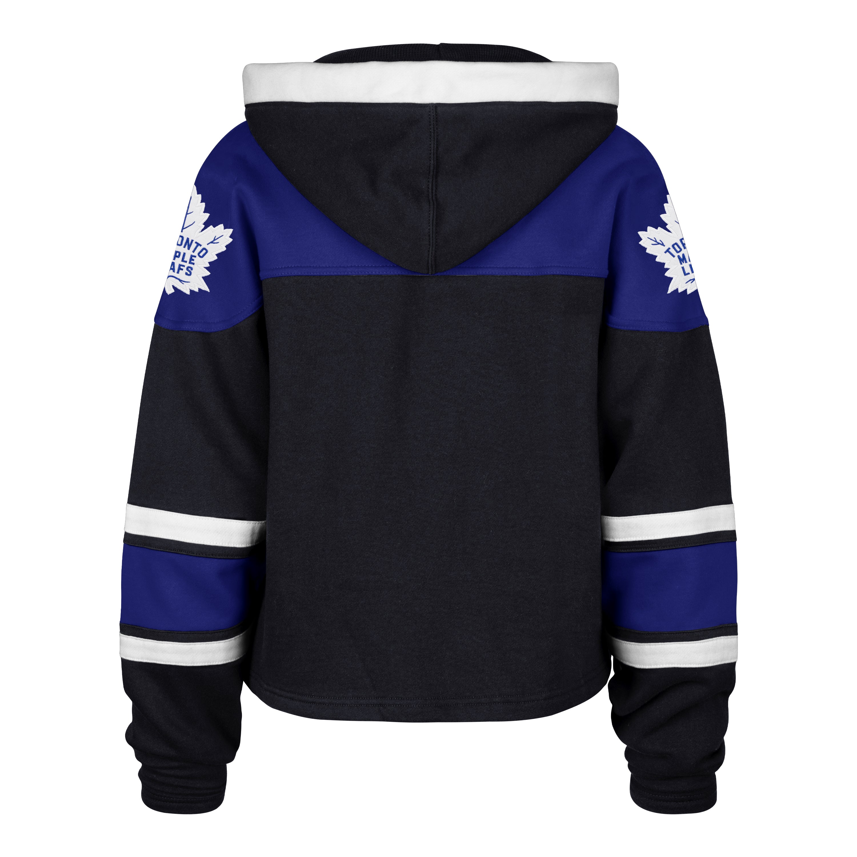 Toronto Maple Leafs NHL 47 Brand Women's Navy Cropped Superior Lace Up Hoodie