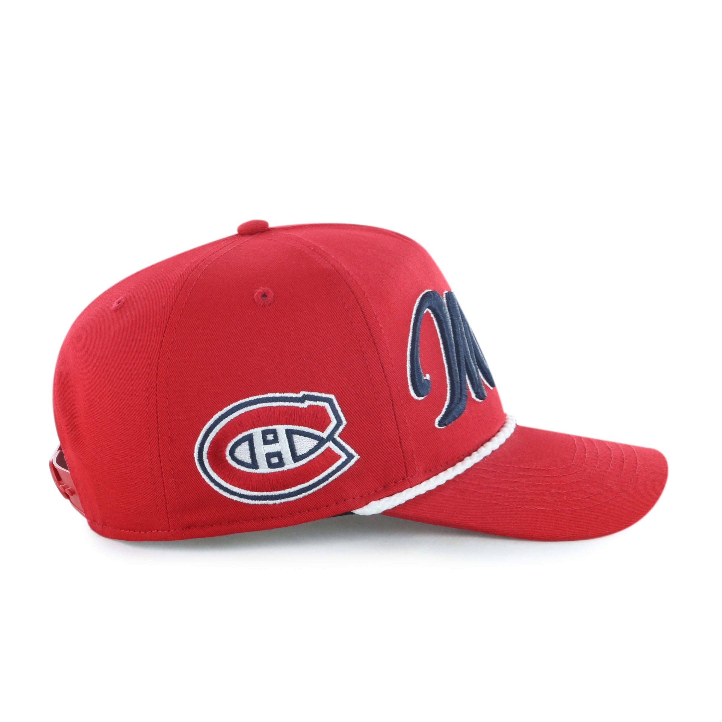 Montreal Canadiens NHL 47 Brand Men's Red Overhead Rope Hitch Adjustable Hat