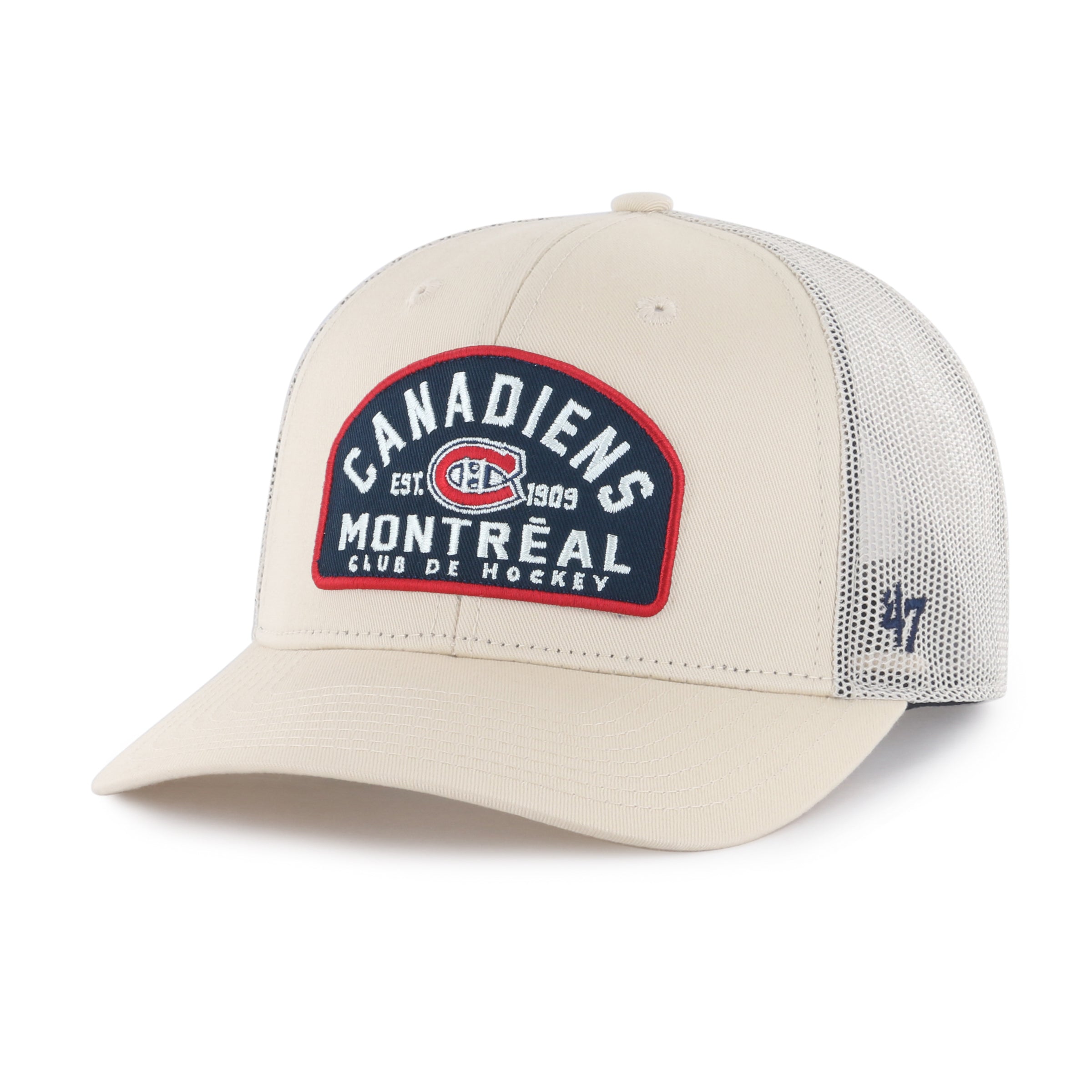 Montreal Canadiens NHL 47 Brand Men's Beige Leland  Trucker Snapback