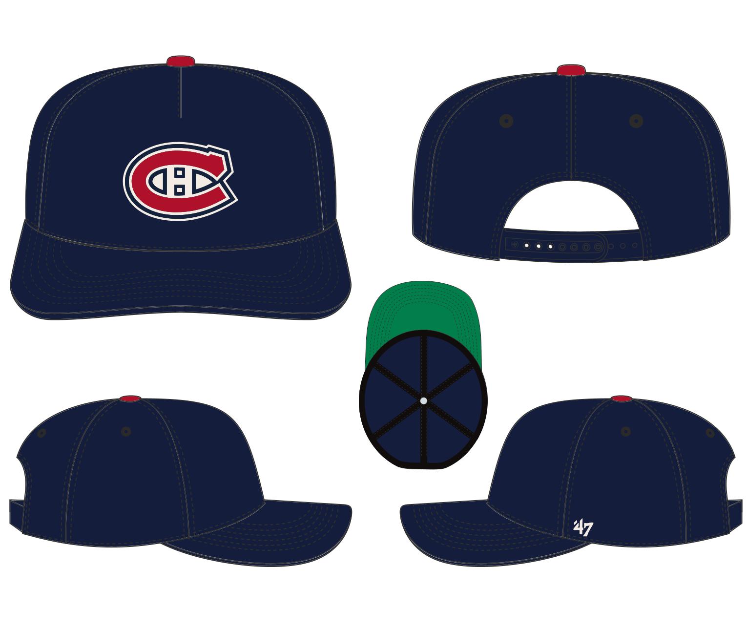 Montreal Canadiens NHL 47 Brand Men's Navy Golden Age Replica A-Frame Adjustable Hat