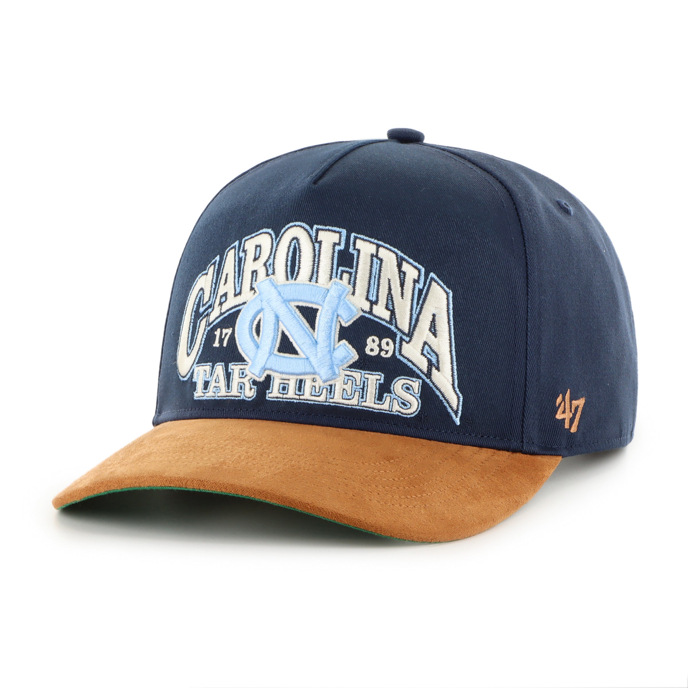 North Carolina Tarheels NCAA 47 Brand Men's Navy Break Wood Suede Hitch Snapback Hat