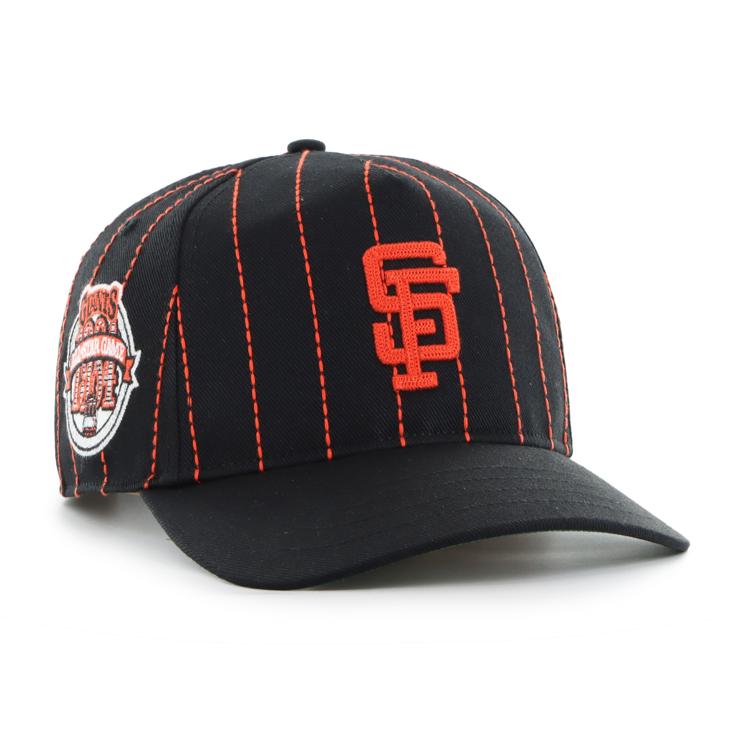 San Francisco Giants MLB 47 Brand Men's Black Rawlings Pinstripe Hitch Adjustable Hat